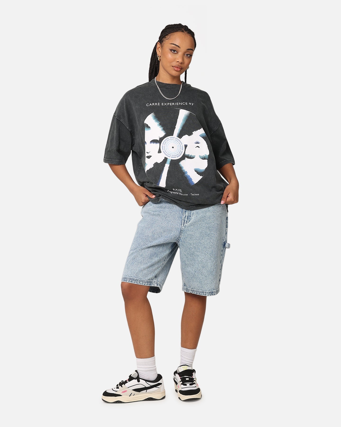 Carre Experience 93' T-Shirt Washed Black Style001