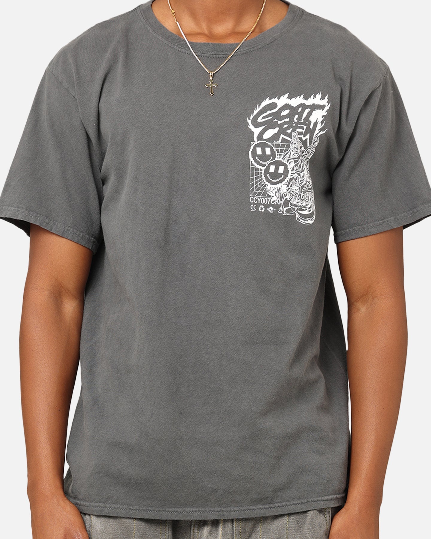Goat Crew Robo Mech T-Shirt Off Black