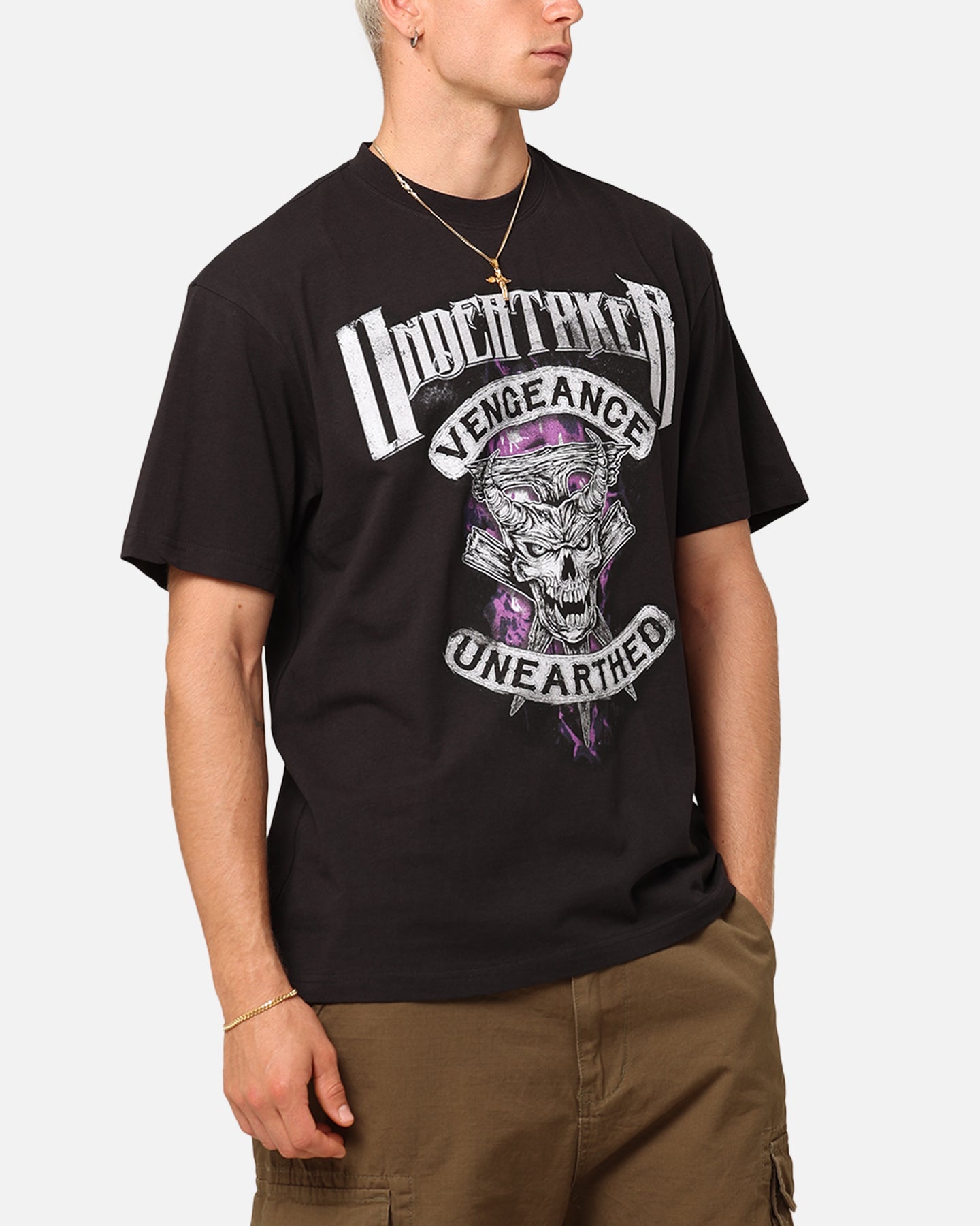 Mitchell & Ness X WWE The Undertaker T-Shirt Overdyed Black Style001