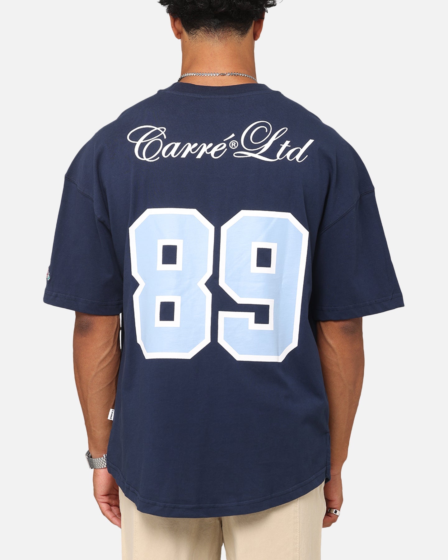 Carre Hitta Grid Iron T-Shirt Navy/Light Blue