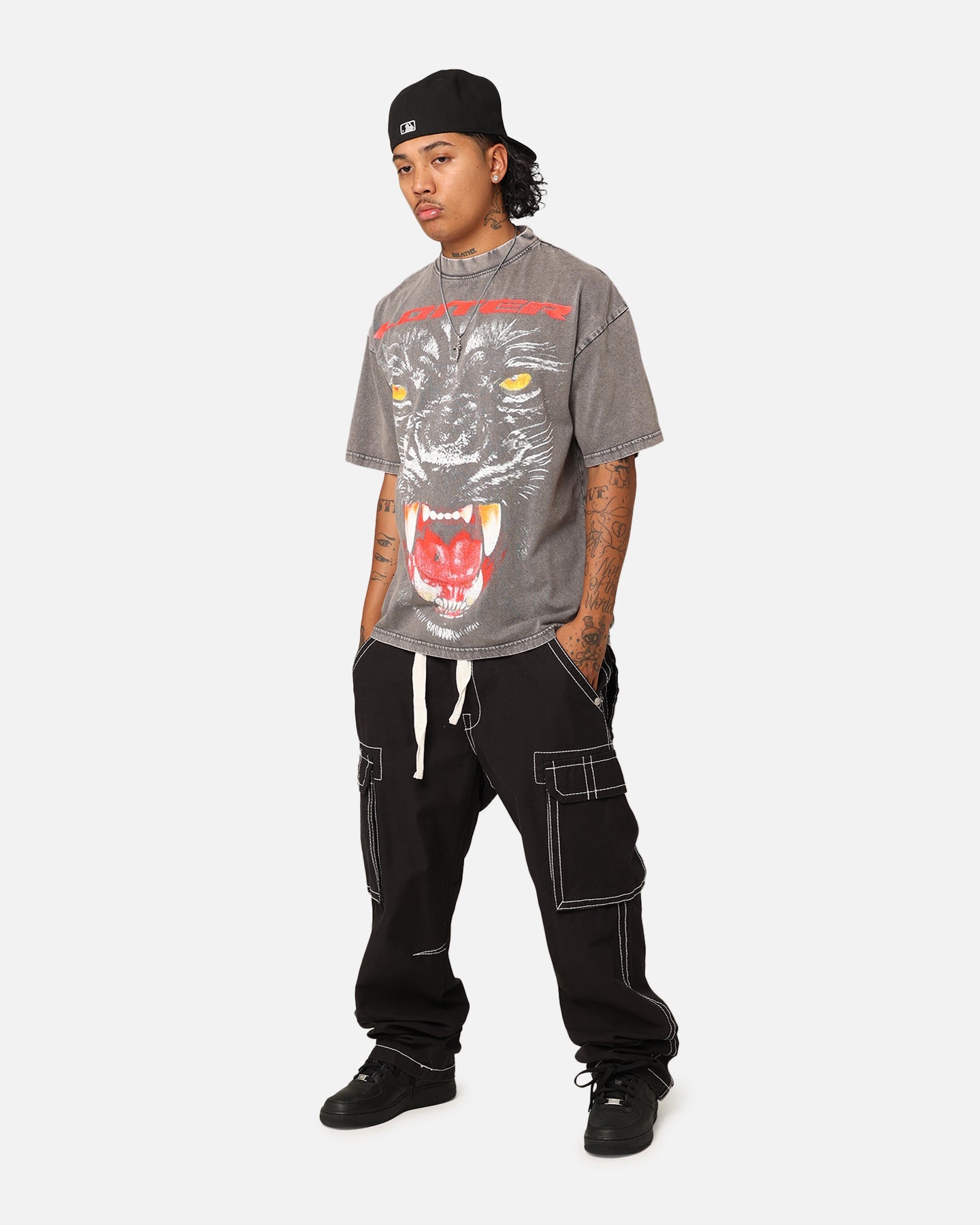 Loiter Urban Beast Vintage T-Shirt Charcoal
