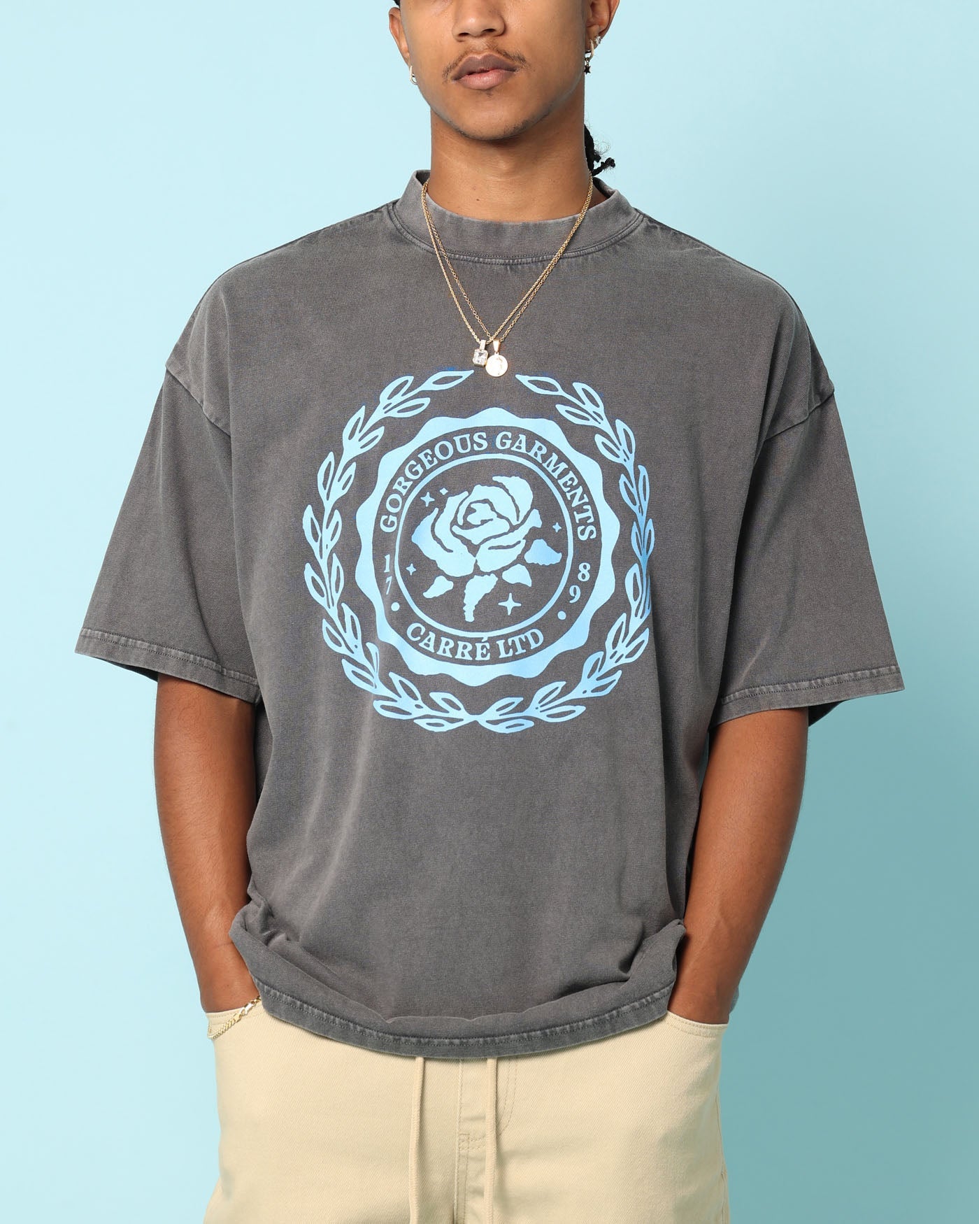 Carr√© Gorgeous Oversized T-Shirt Washed Charcoal
