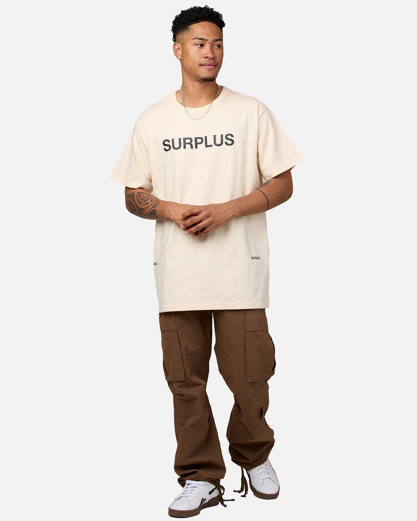 Daniel Patrick Surplus Logo T-Shirt Cream/Black