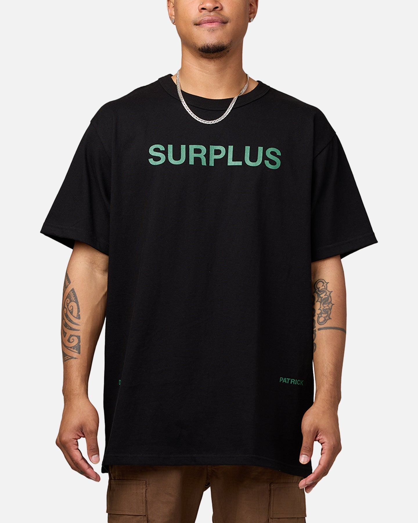 Daniel Patrick Surplus Logo T-Shirt Black/Hunter Green