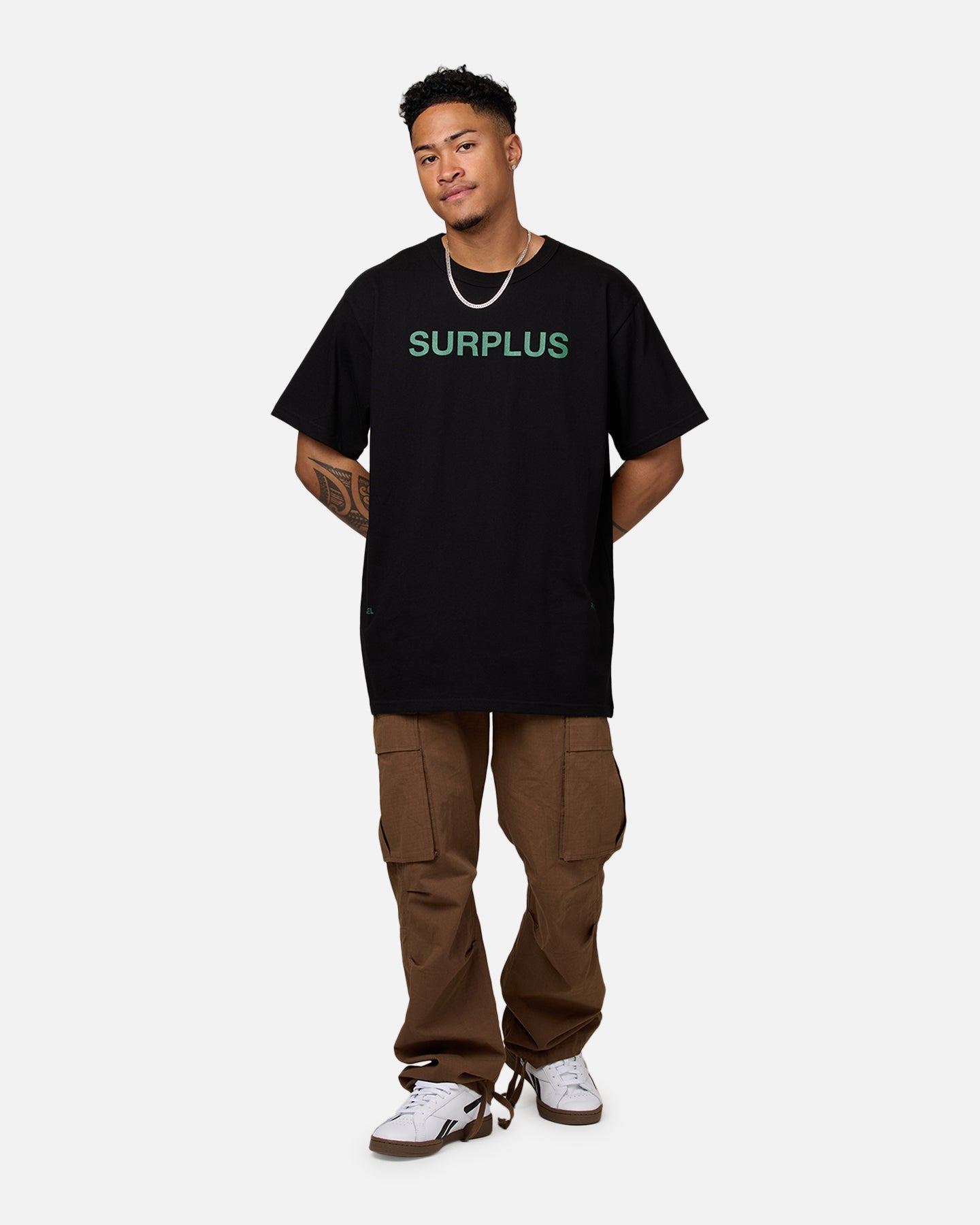 Daniel Patrick Surplus Logo T-Shirt Black/Hunter Green