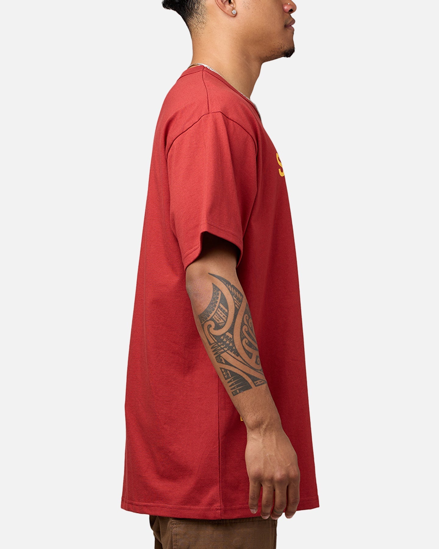 Daniel Patrick Surplus Logo T-Shirt Maroon/Yellow