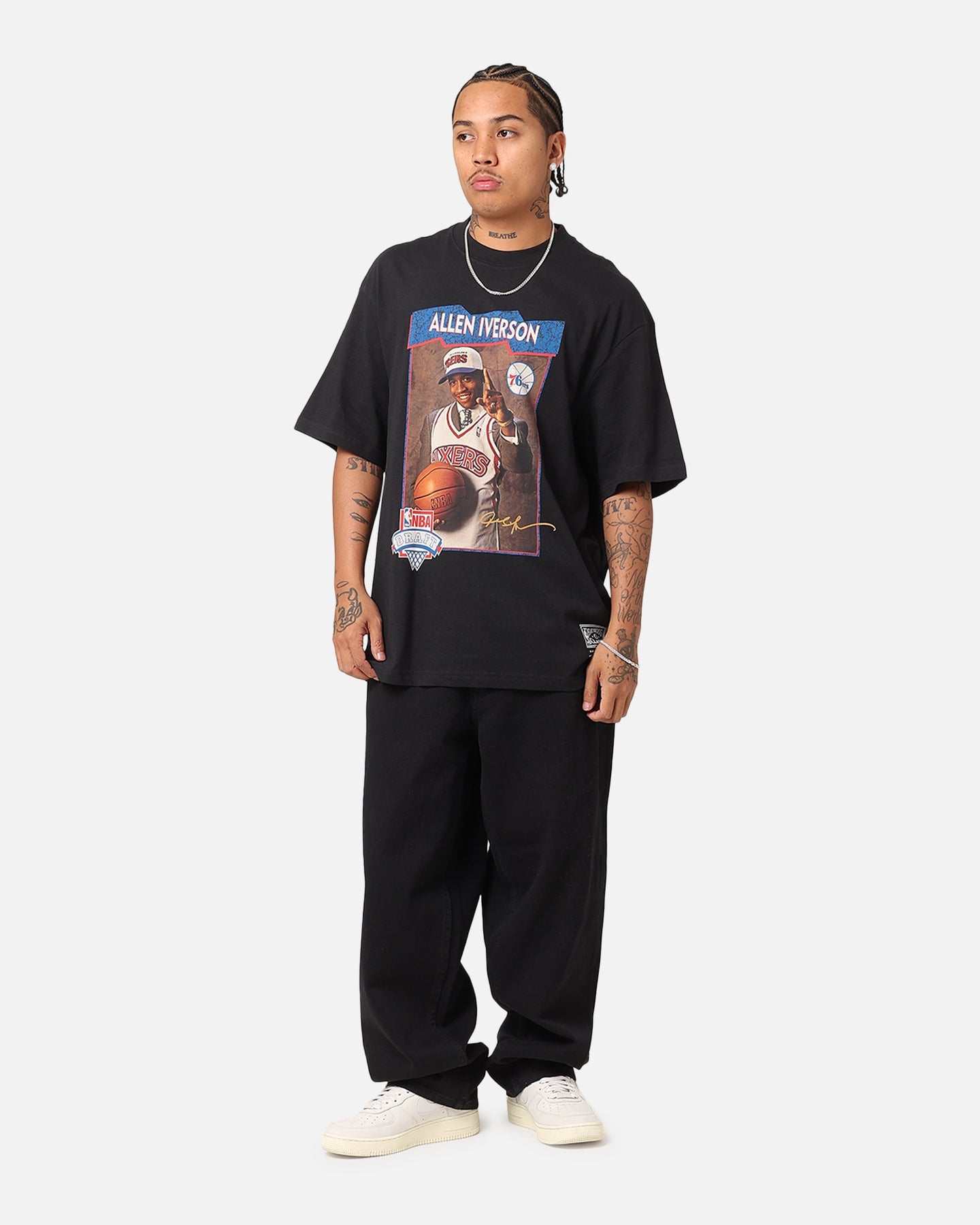 Mitchell & Ness Philadelphia 76ers 1996 NBA Draft T-Shirt Faded Black