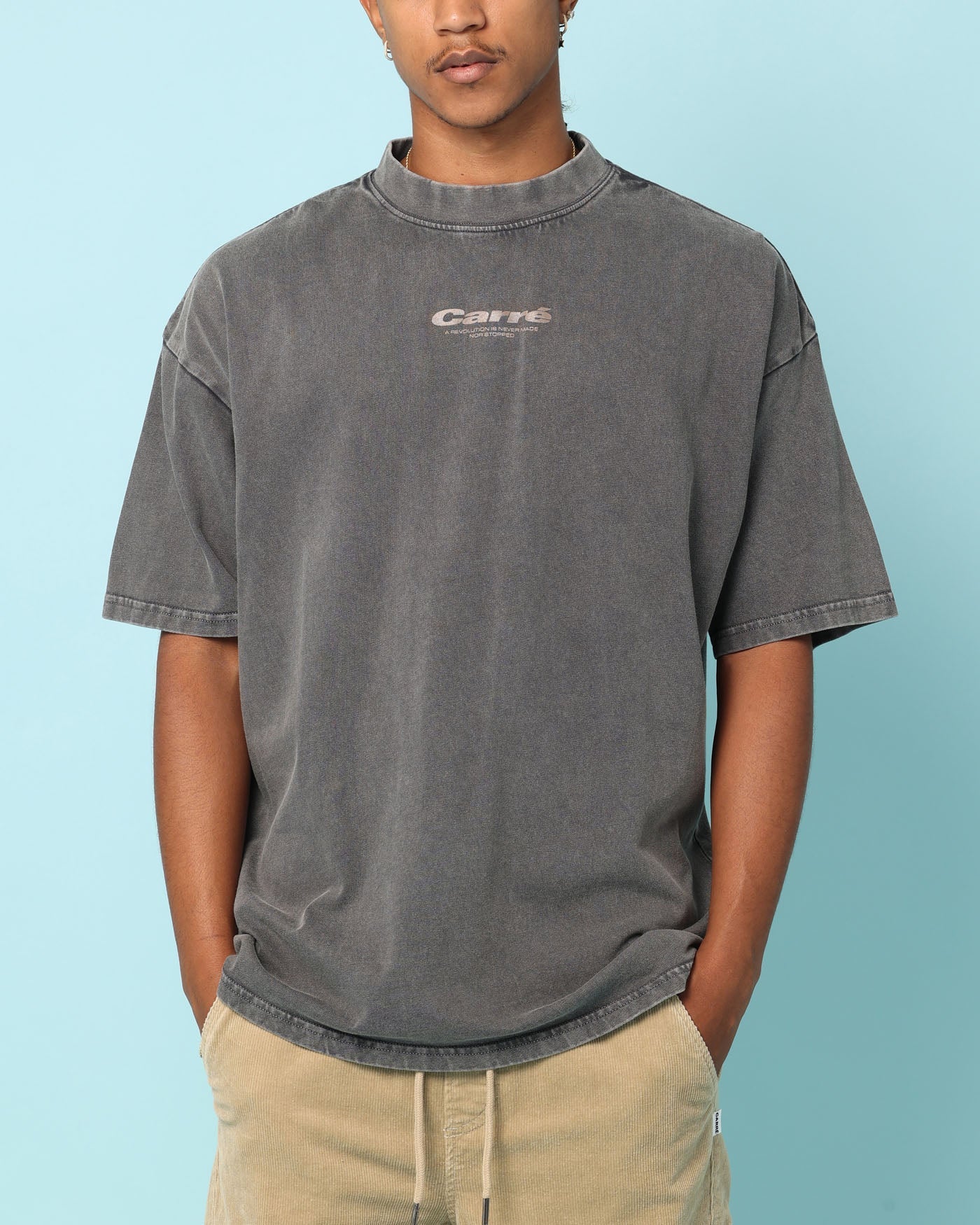 Carr√© Blasted Oversized T-Shirt Washed Charcoal