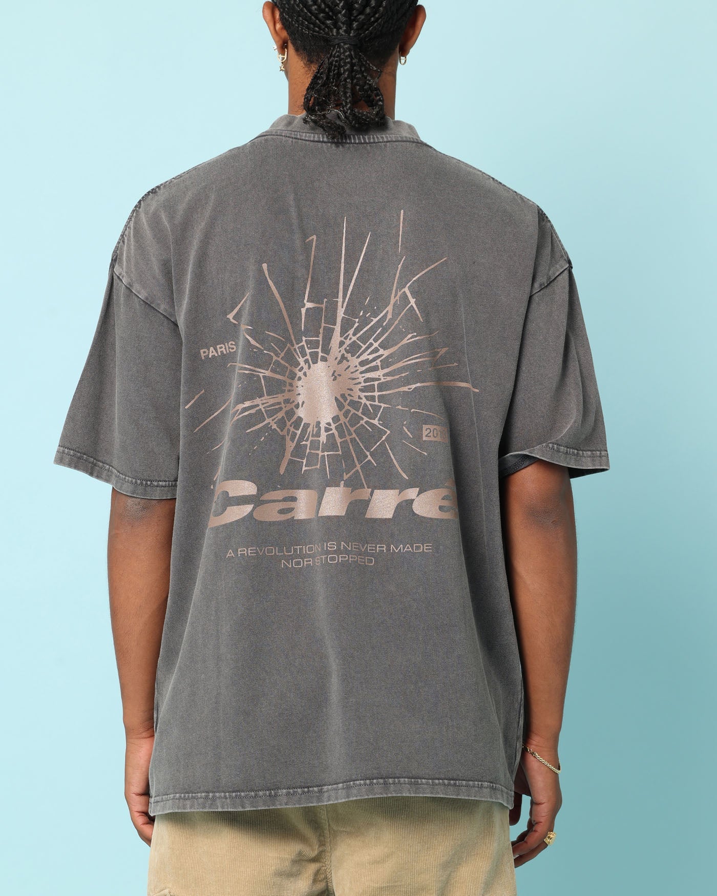 Carr√© Blasted Oversized T-Shirt Washed Charcoal