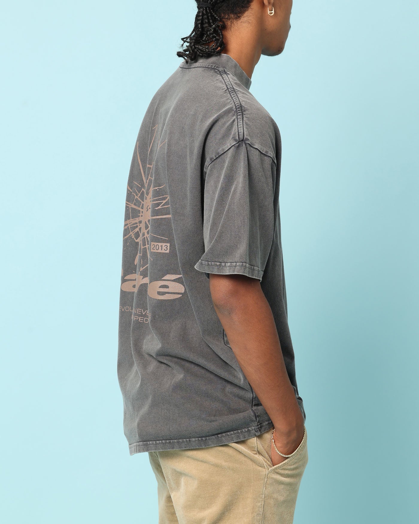 Carr√© Blasted Oversized T-Shirt Washed Charcoal