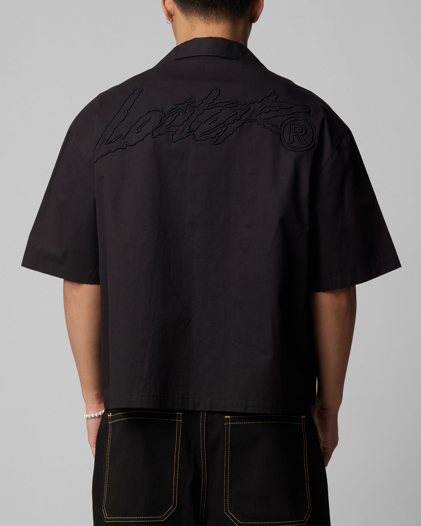 Loiter Riot Button Up Shirt Black