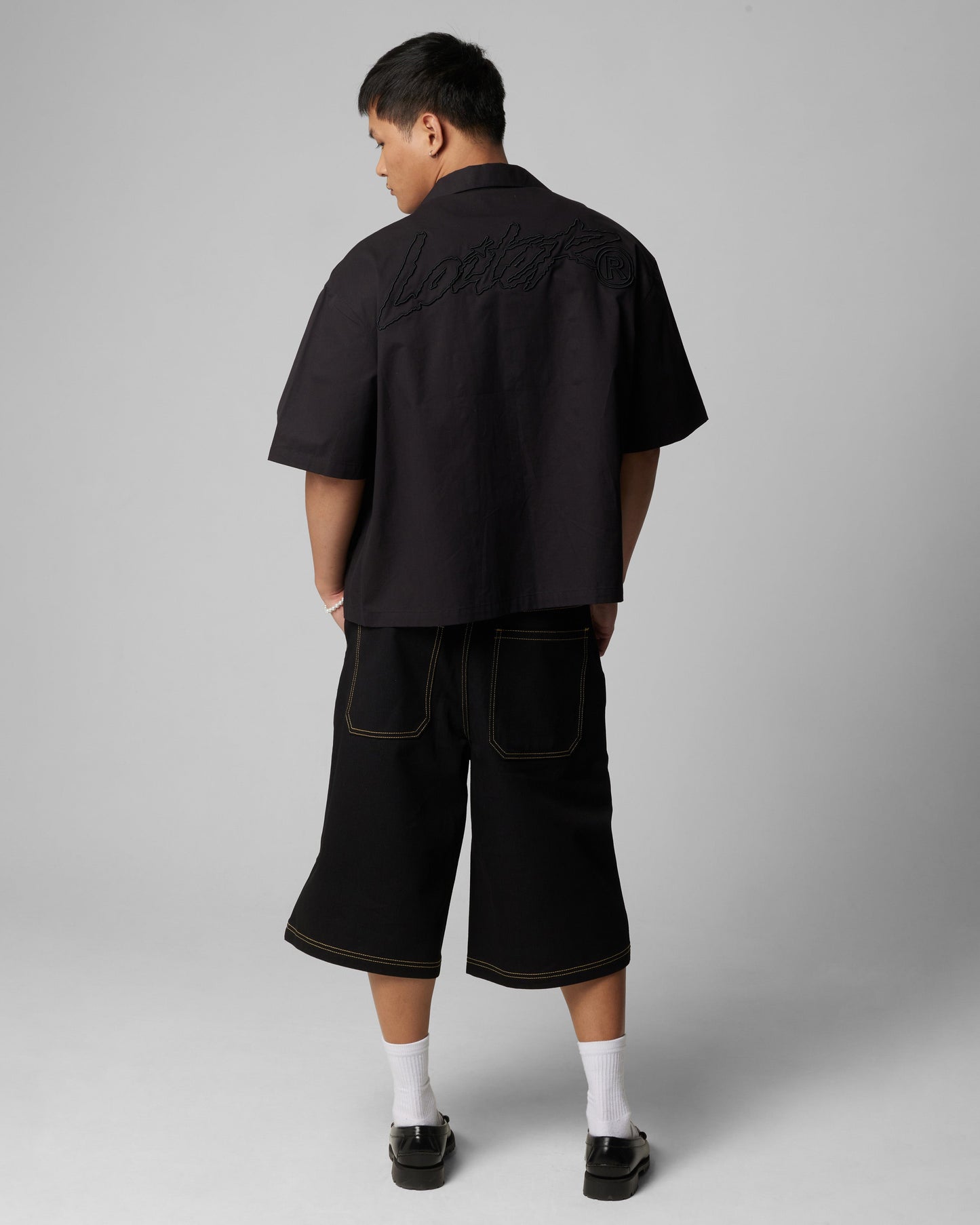 Loiter Riot Button Up Shirt Black