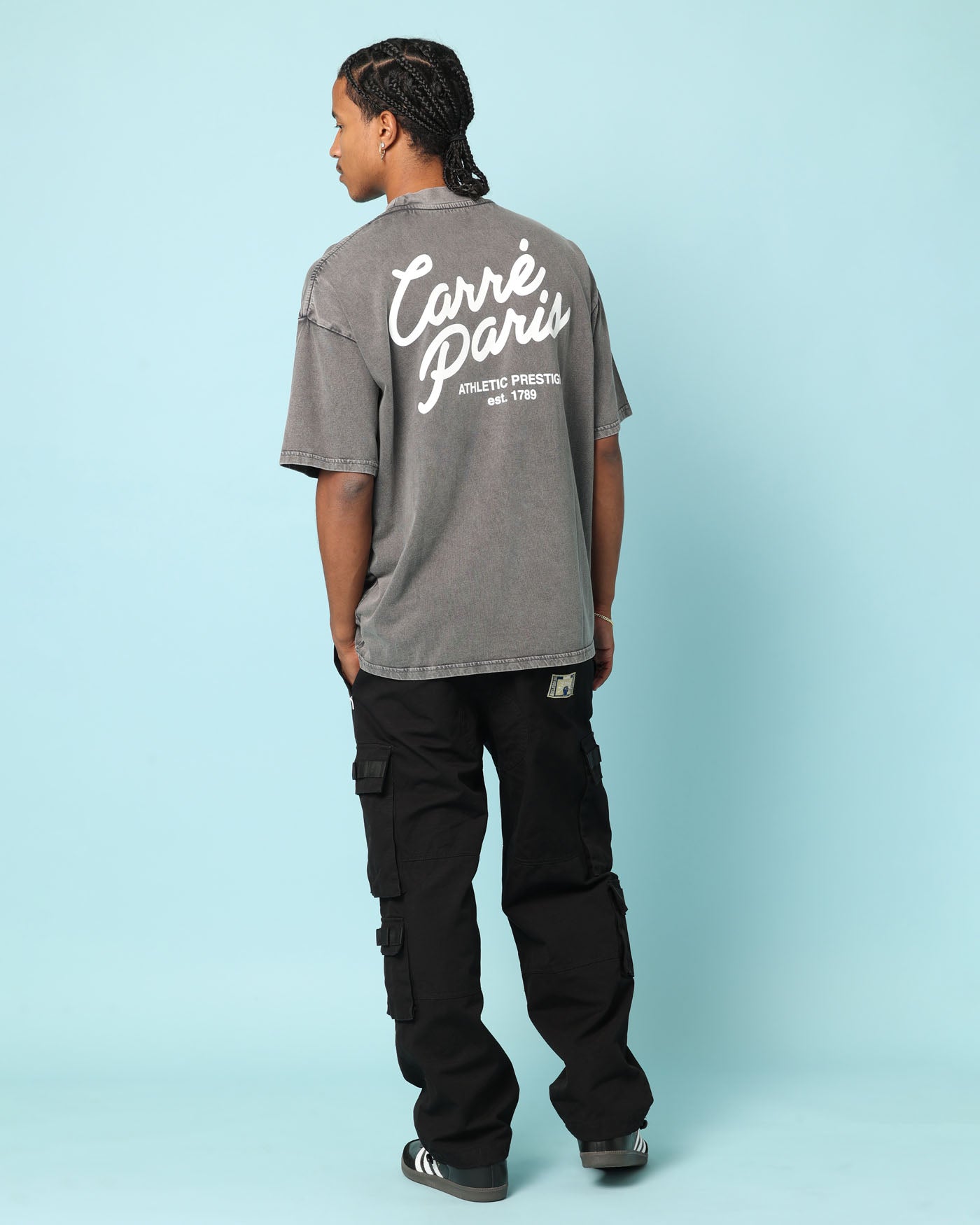 Carr√© Gorgeous Script Oversized T-Shirt Washed Charcoal
