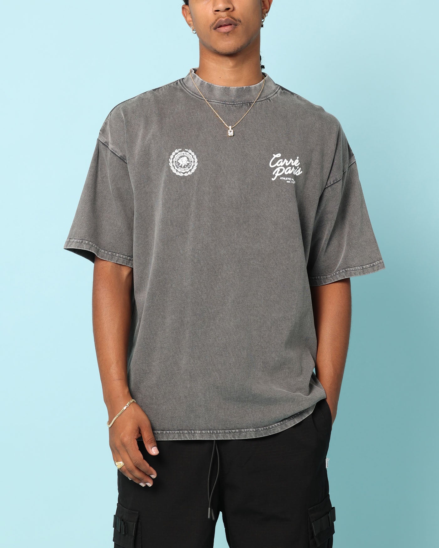 Carr√© Gorgeous Script Oversized T-Shirt Washed Charcoal