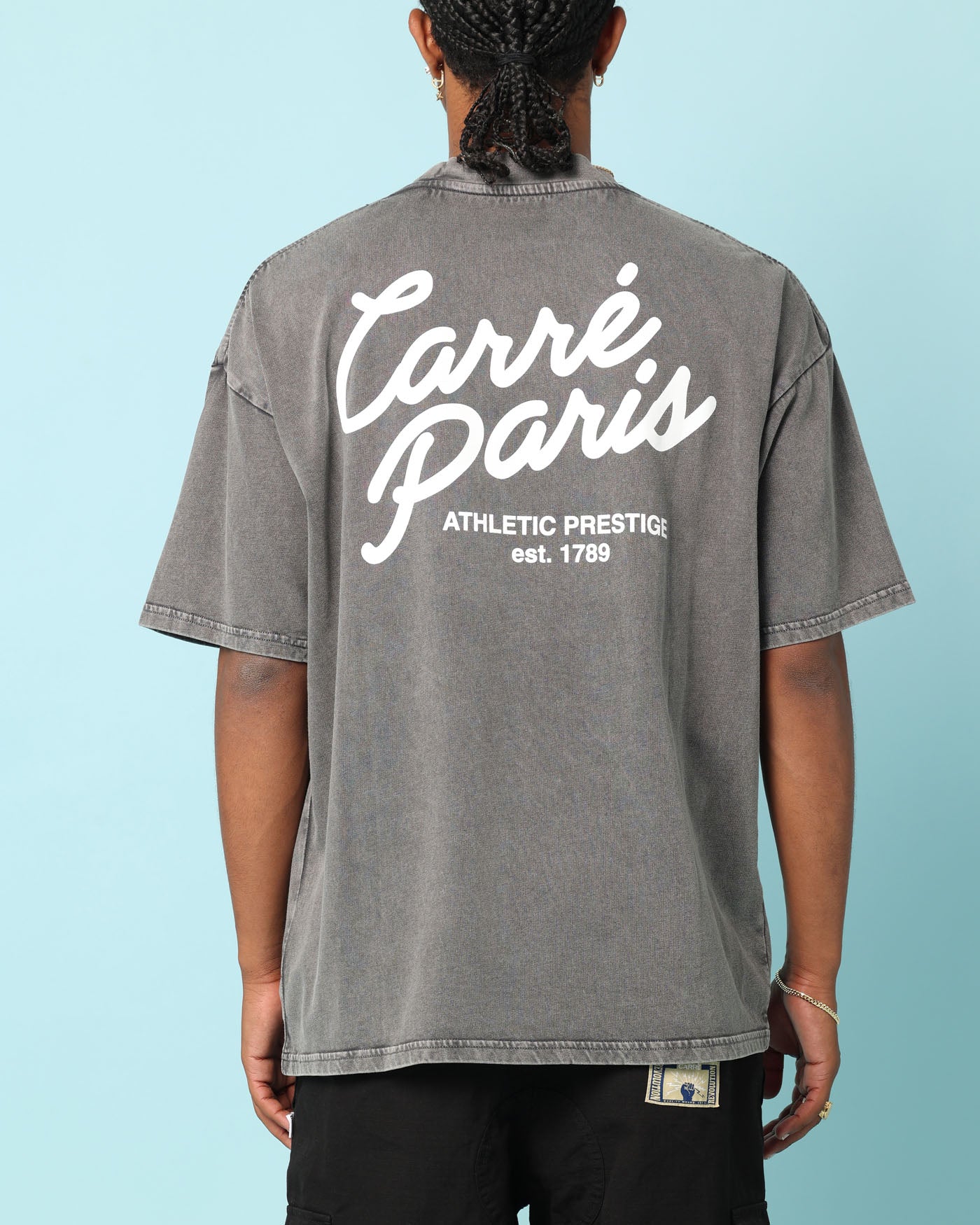 Carr√© Gorgeous Script Oversized T-Shirt Washed Charcoal