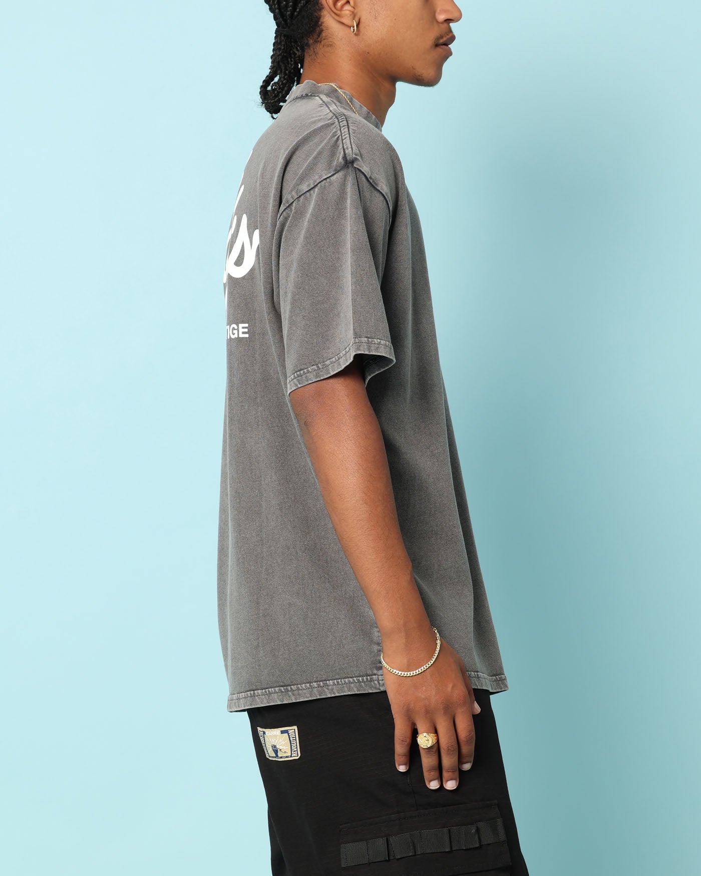 Carr√© Gorgeous Script Oversized T-Shirt Washed Charcoal