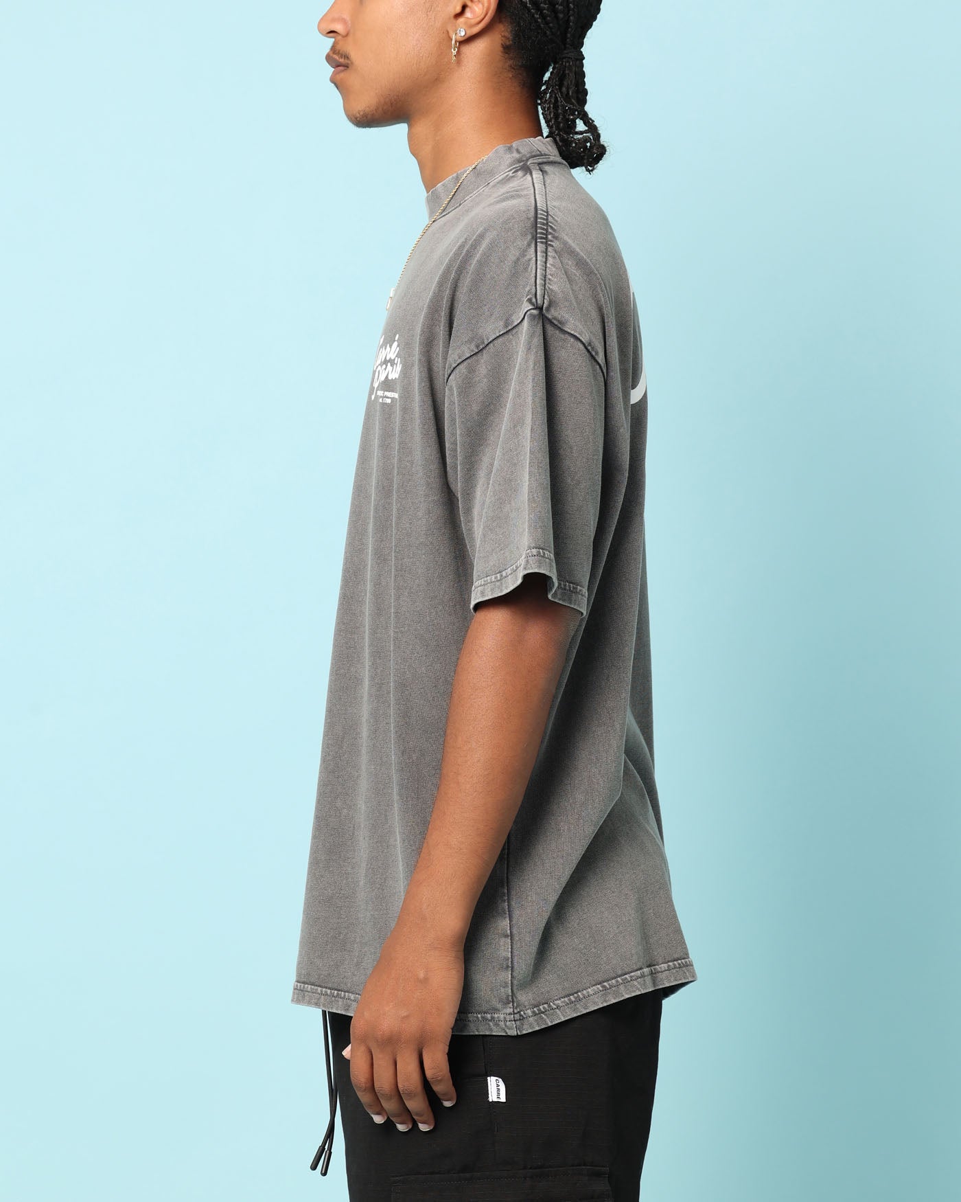 Carr√© Gorgeous Script Oversized T-Shirt Washed Charcoal