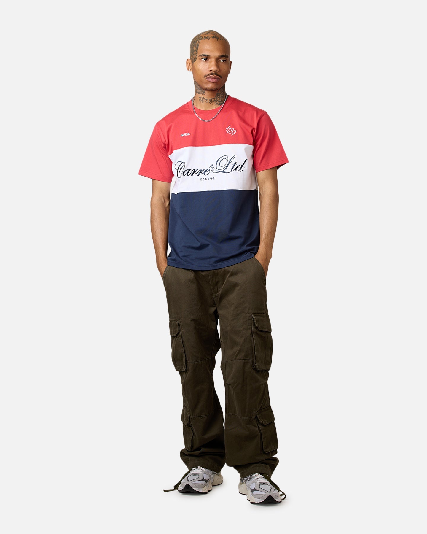 Carre Established Panel T-Shirt Red/Navy/White