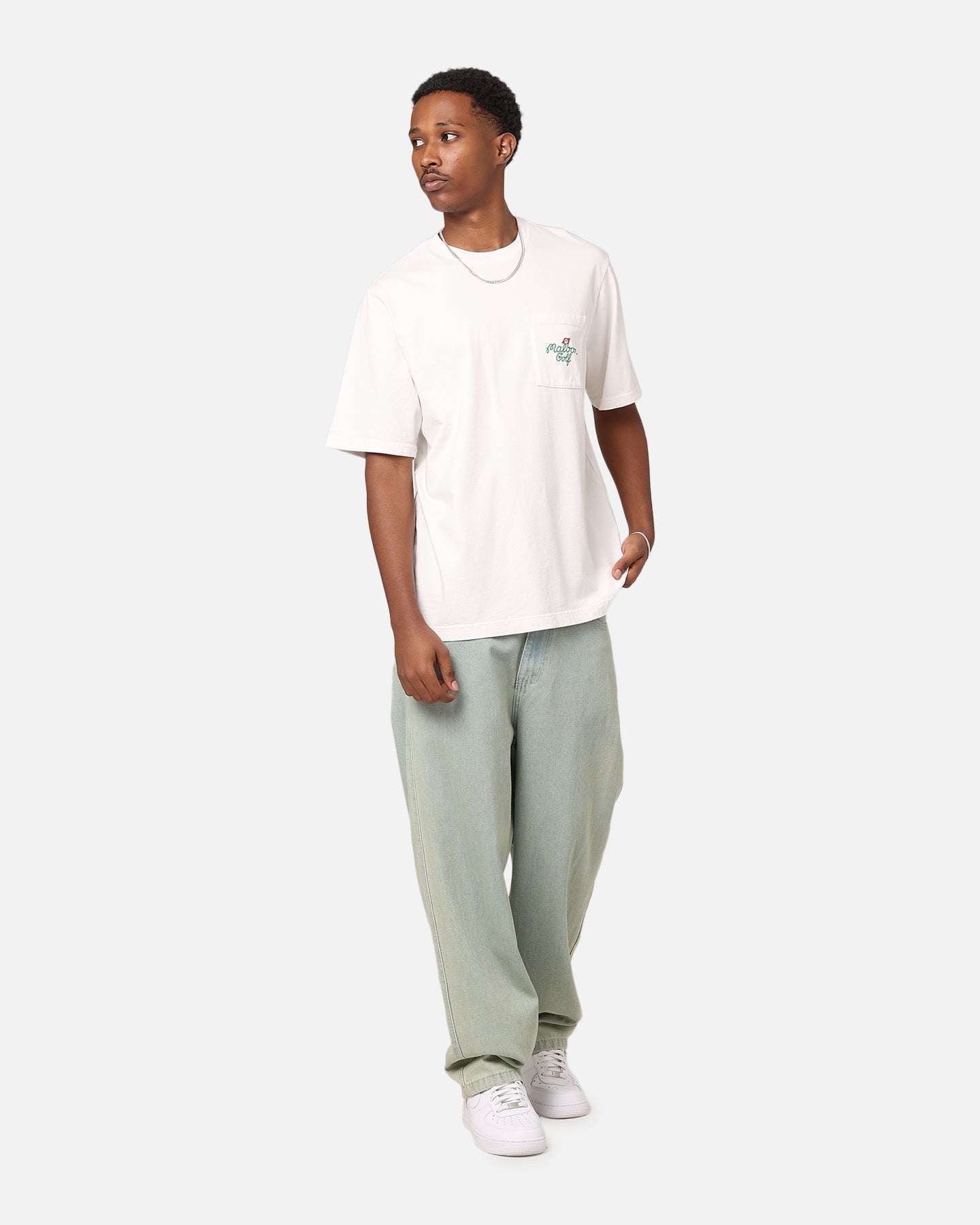 Malbon Founders Short Sleeve Pocket T-Shirt White