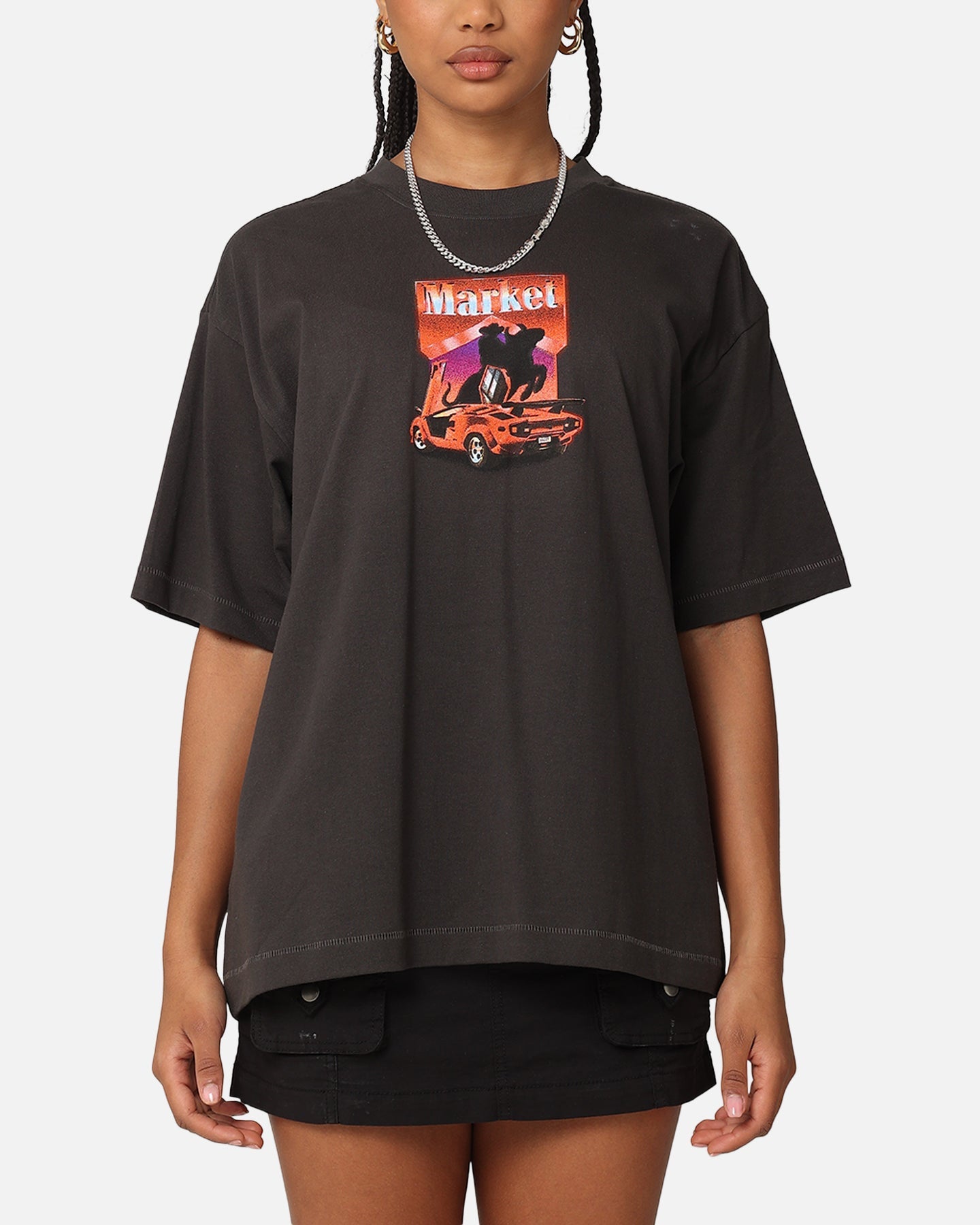 Market Bullrider T-Shirt Washed Black Style001