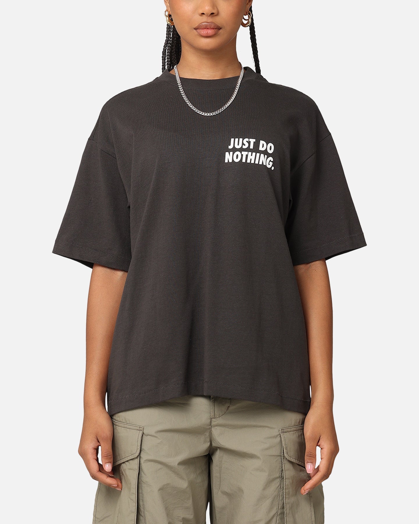 Market Just Do Nothing Fall T-Shirt Washed Black Style001