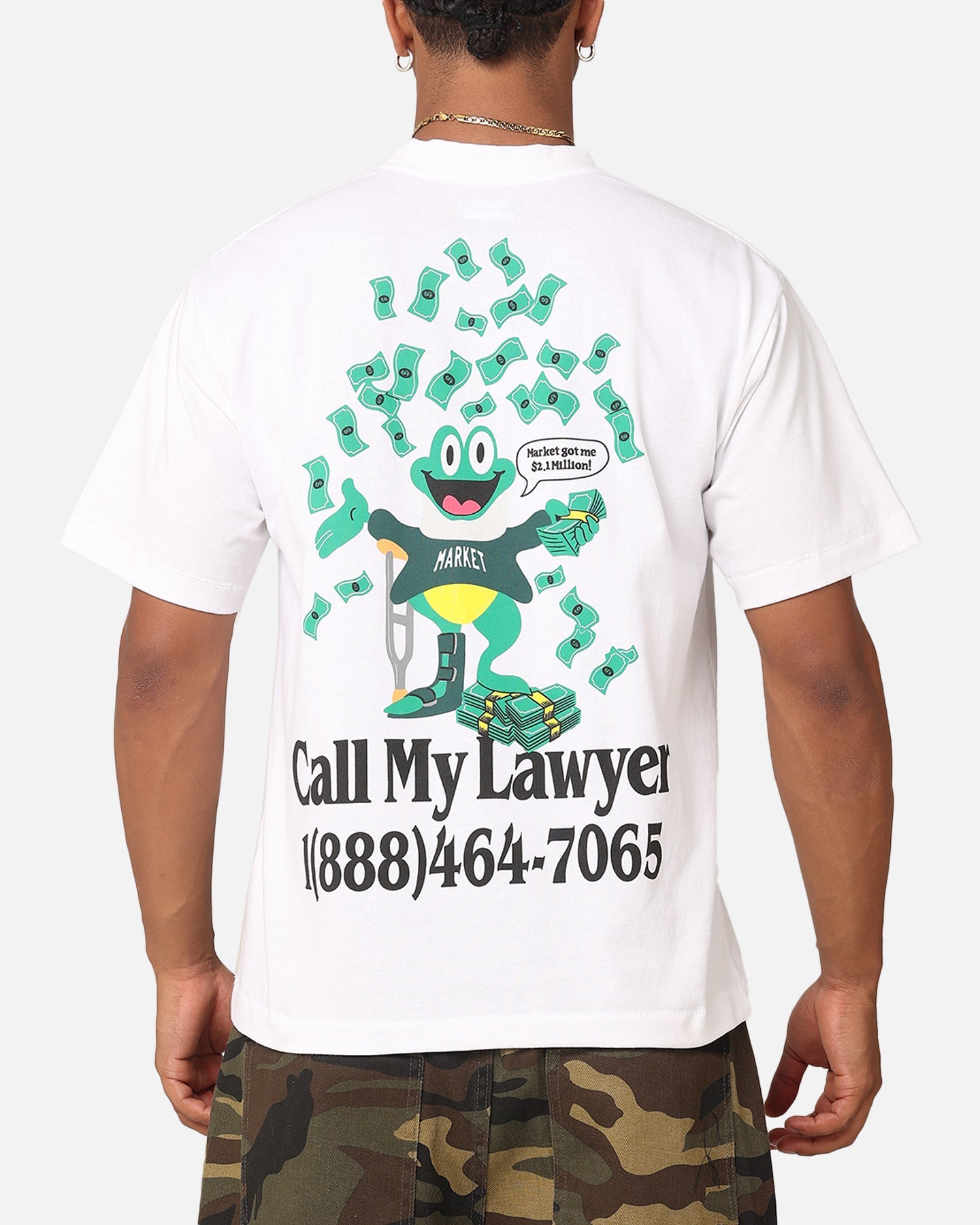 Market Slip And Fall T-Shirt White