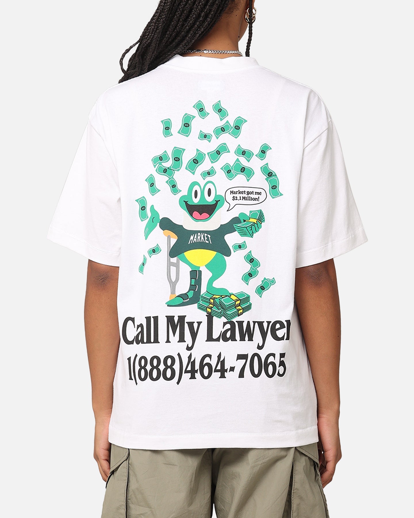 Market Slip And Fall T-Shirt White Style001