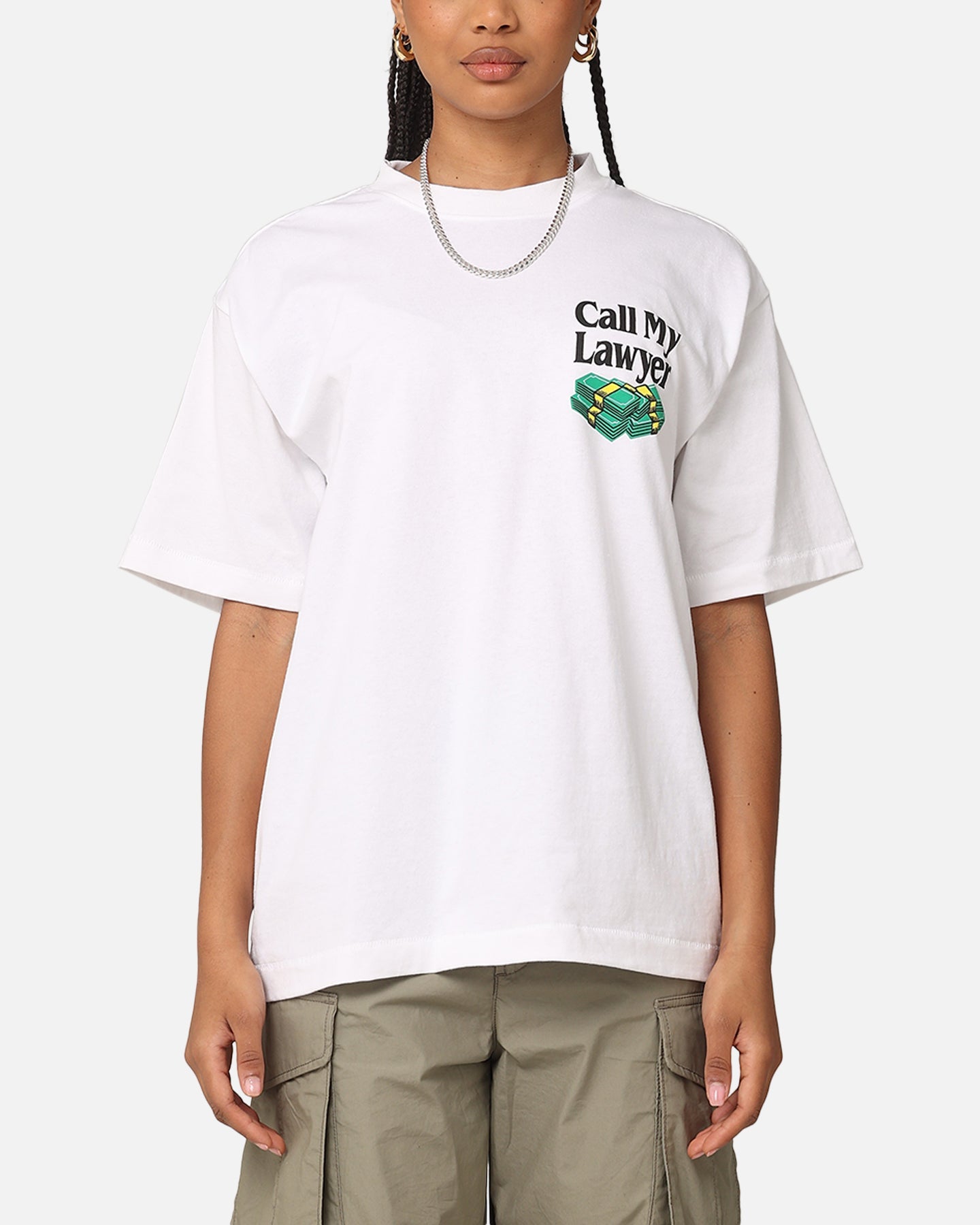 Market Slip And Fall T-Shirt White Style001