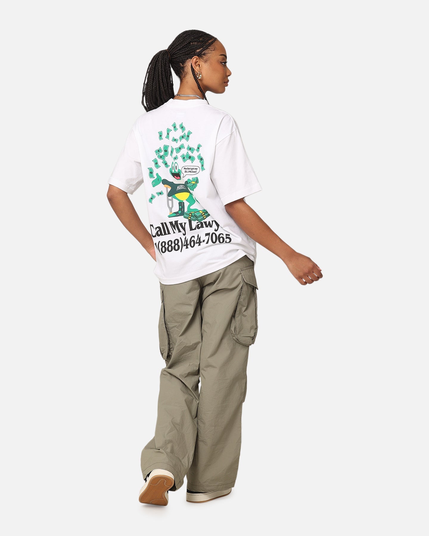 Market Slip And Fall T-Shirt White Style001