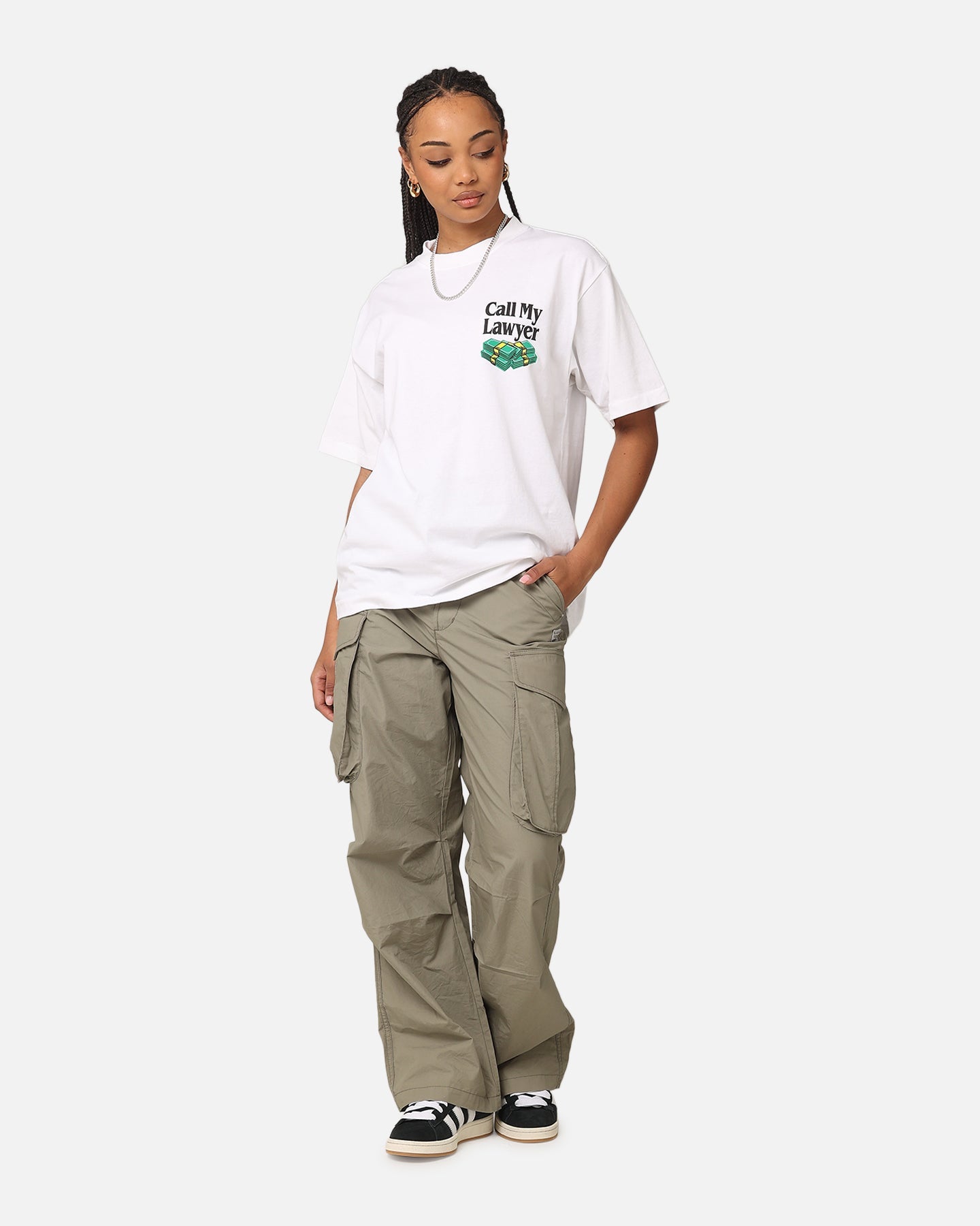 Market Slip And Fall T-Shirt White Style001