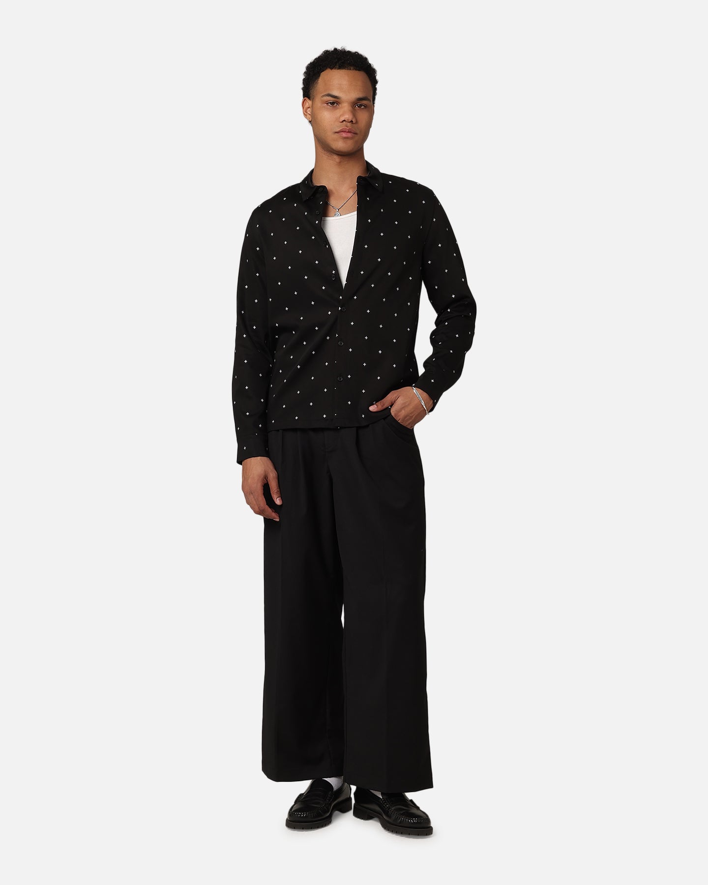 Ksubi Polka Plus Button Up Shirt Black