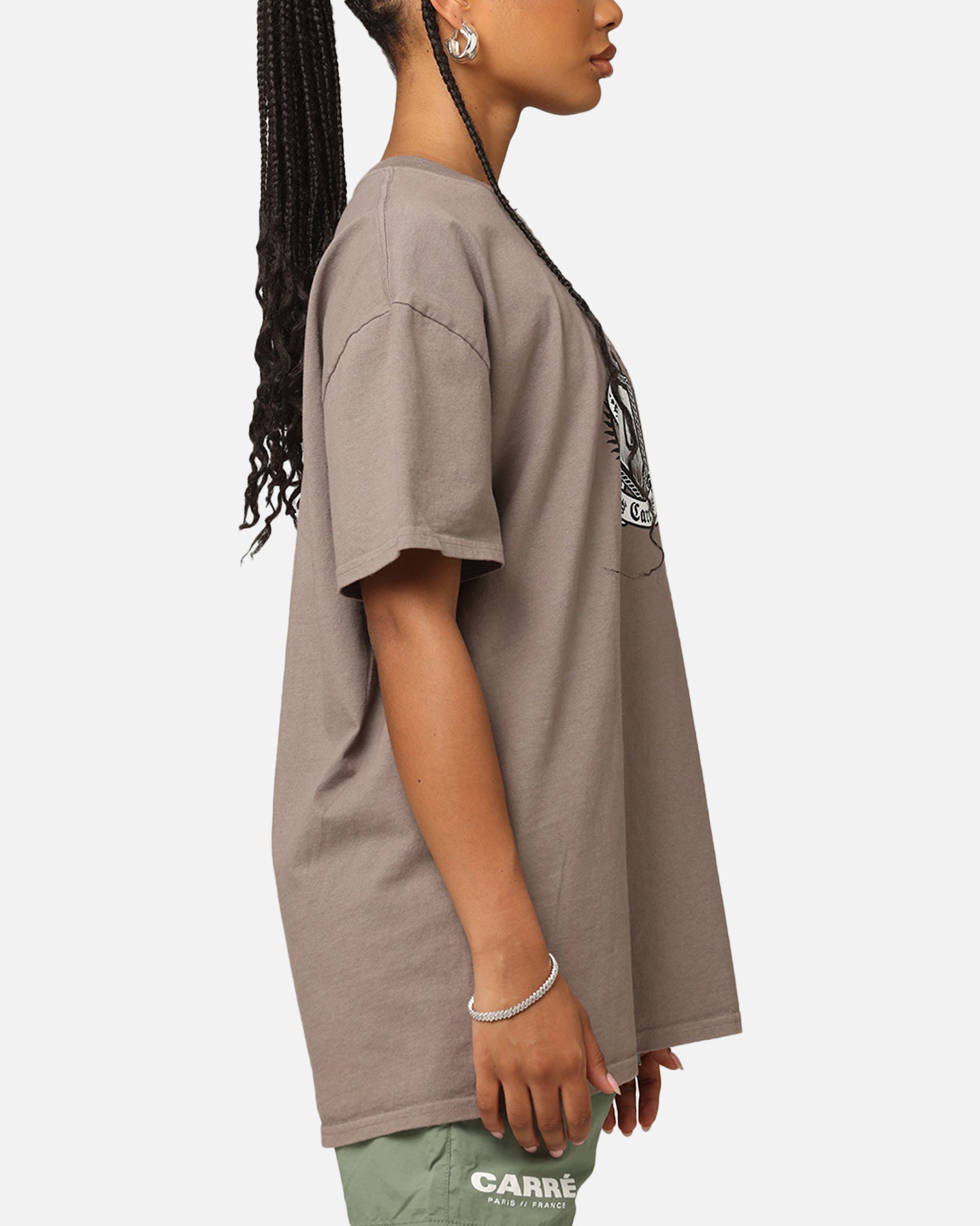 Carre Crested T-Shirt Dark Brown Style001