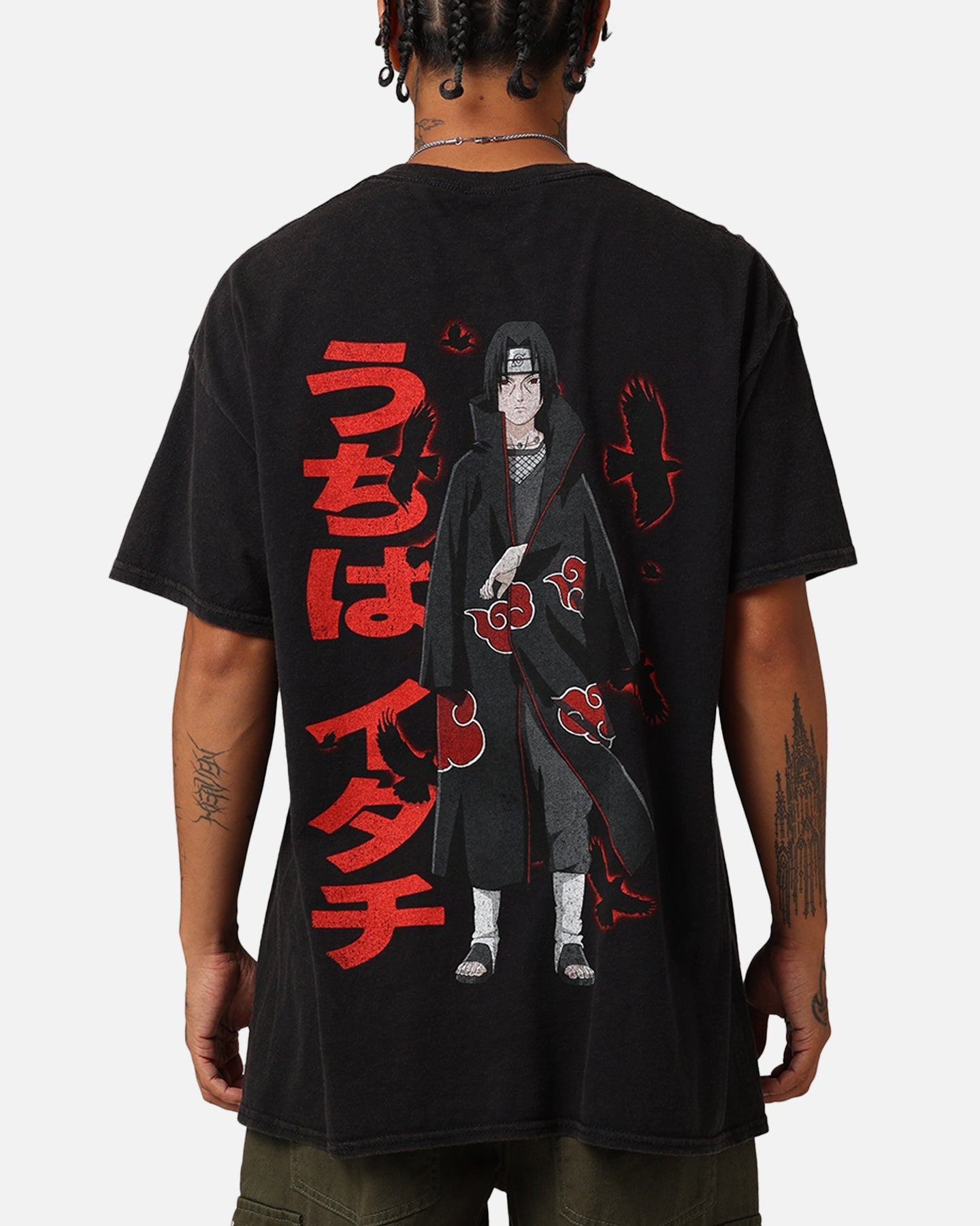 Goat Crew X Naruto Itachi Vintage T-Shirt Black Wash Style001