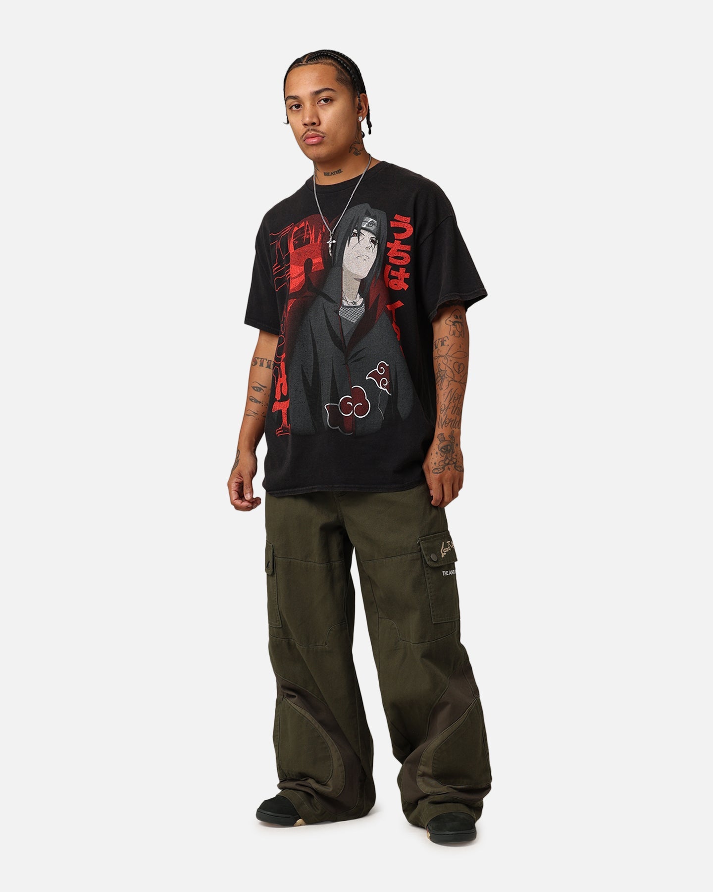 Goat Crew X Naruto Itachi Vintage T-Shirt Black Wash Style001
