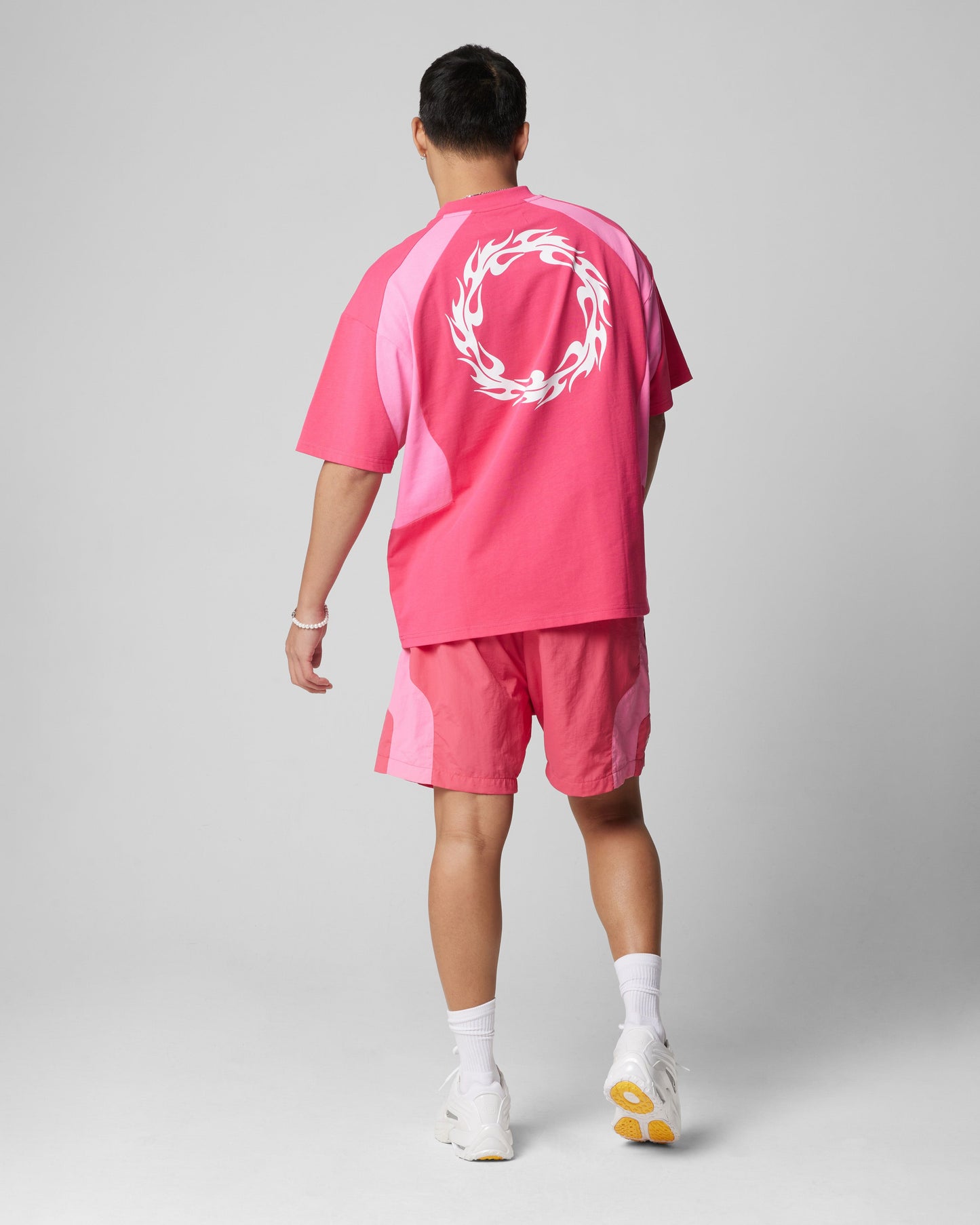Loiter Subcultural Panel T-Shirt Pink