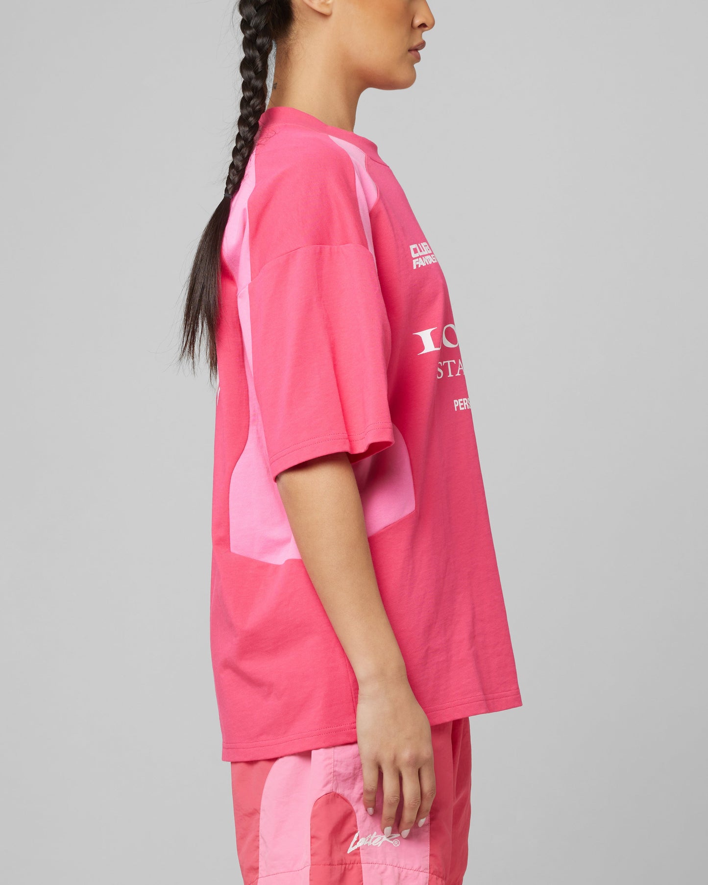 Loiter Subcultural Panel T-Shirt Pink Style001