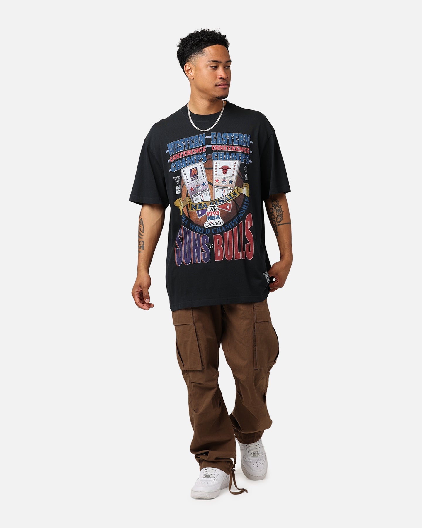 Mitchell & Ness Chicago Bulls Vs. Phoenix Suns T-Shirt Faded Black