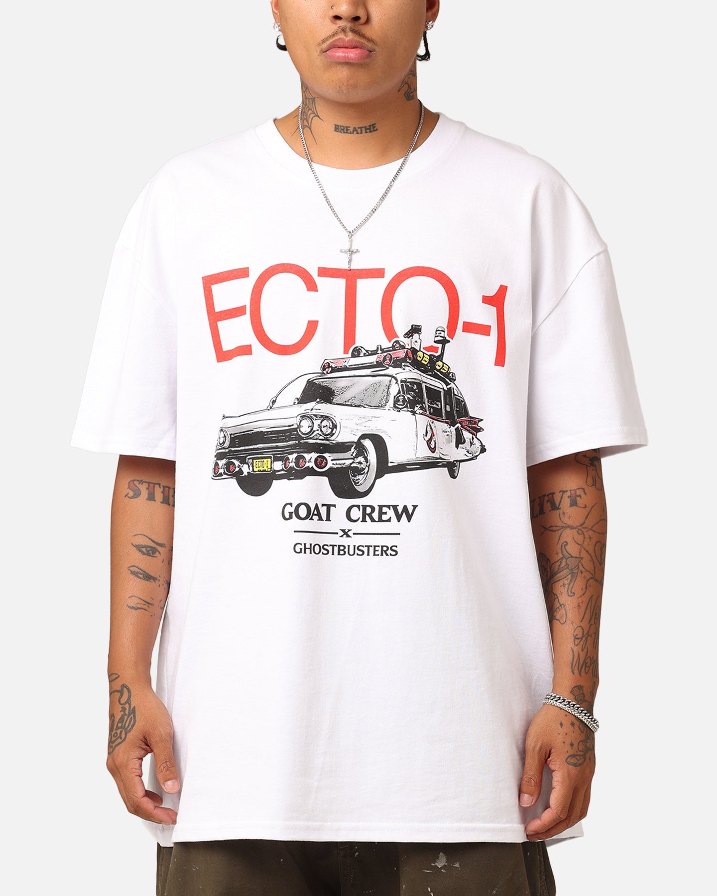 Goat Crew X Ghostbusters Ecto-1 Heavyweight T-Shirt White