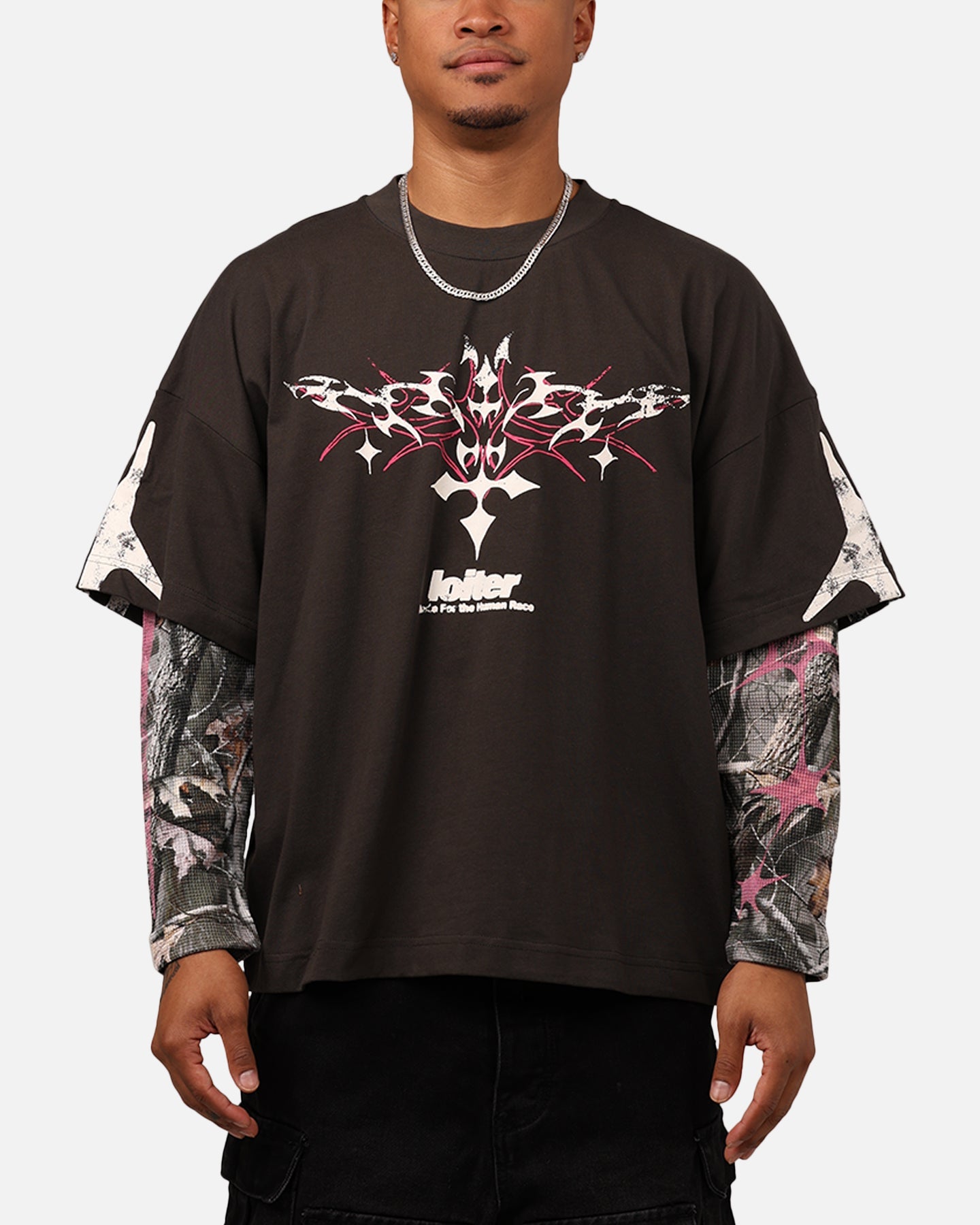 Loiter Seek N Destroy Long Sleeve T-Shirt Charcoal