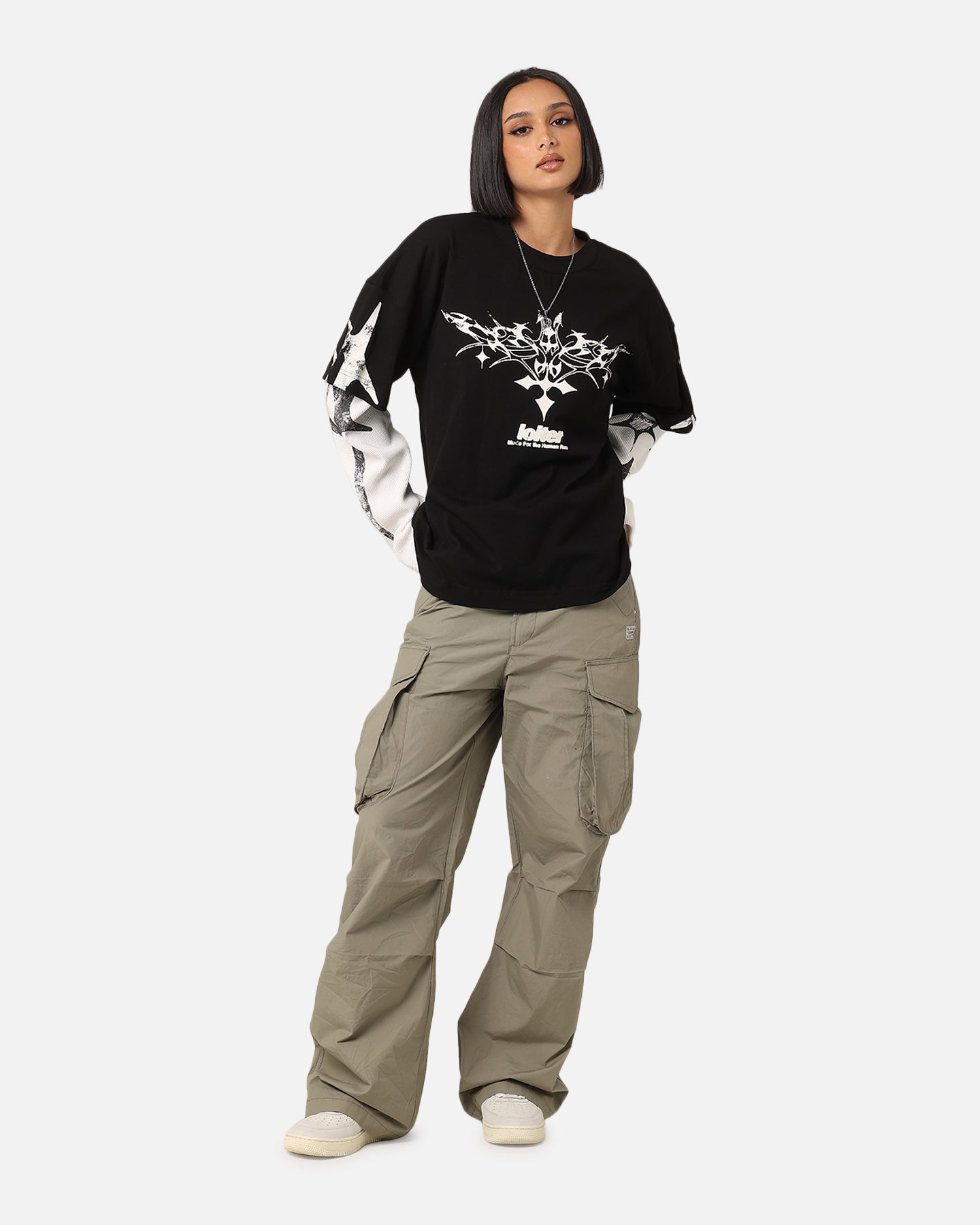 Loiter Seek N Destroy Long Sleeve T-Shirt Vintage Black Style001