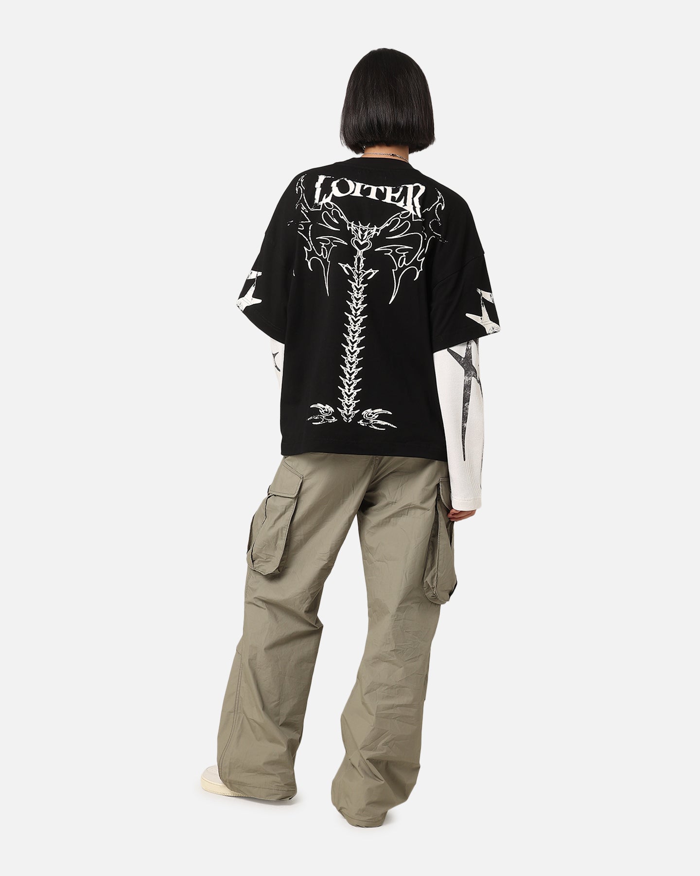 Loiter Seek N Destroy Long Sleeve T-Shirt Vintage Black Style001