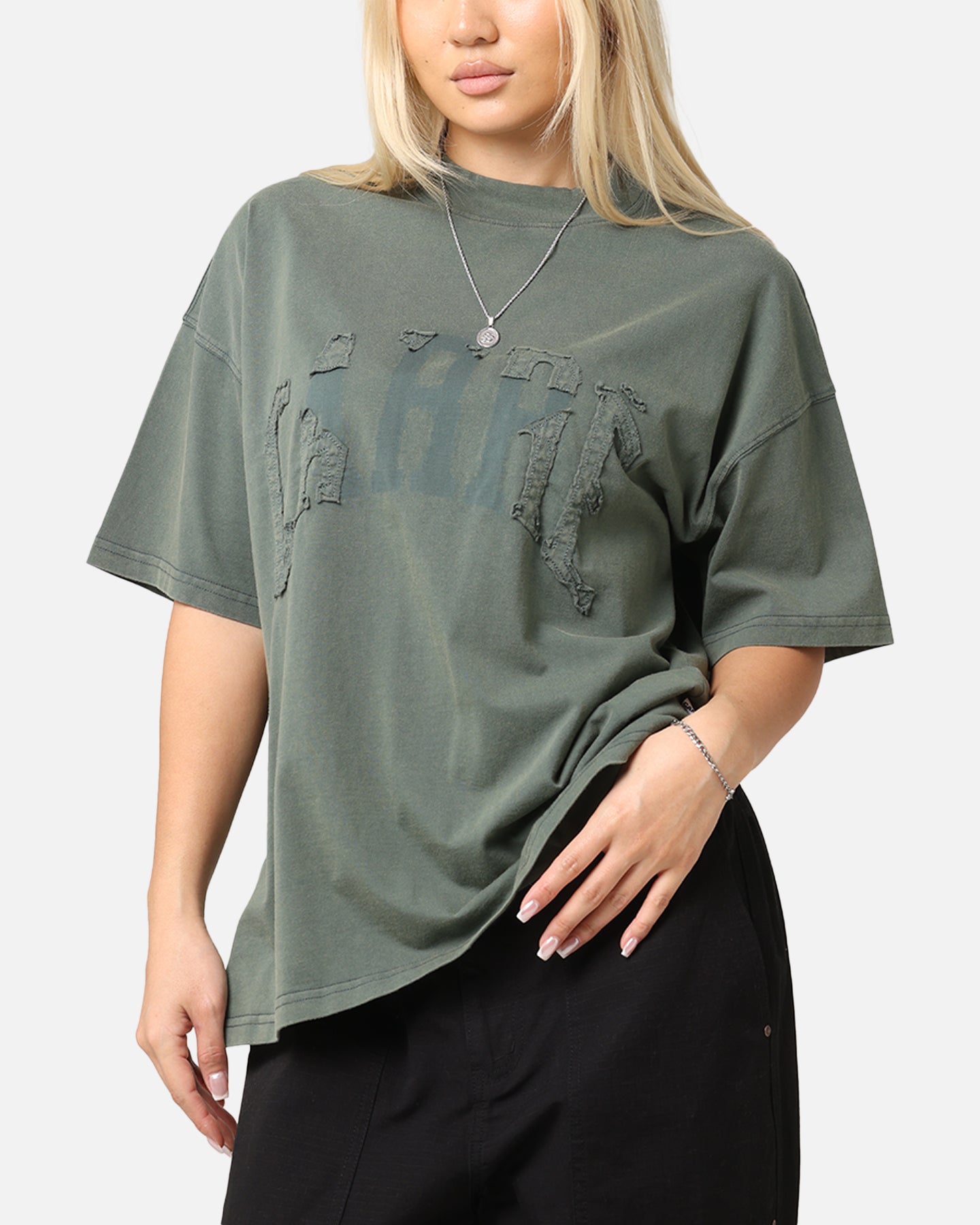 Carre Con-Star Oversized T-Shirt Rinsed Moss Green Style001