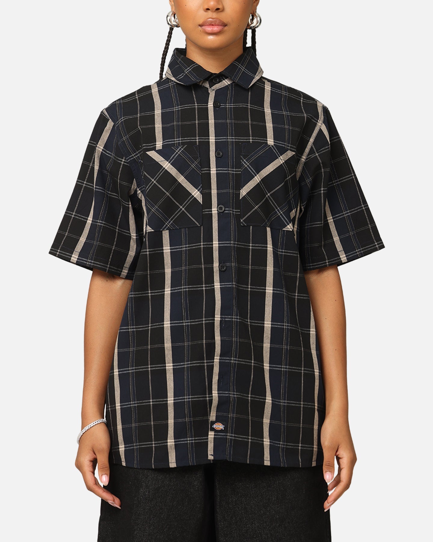 Dickies Best N West Button Up Shirt Black Style001