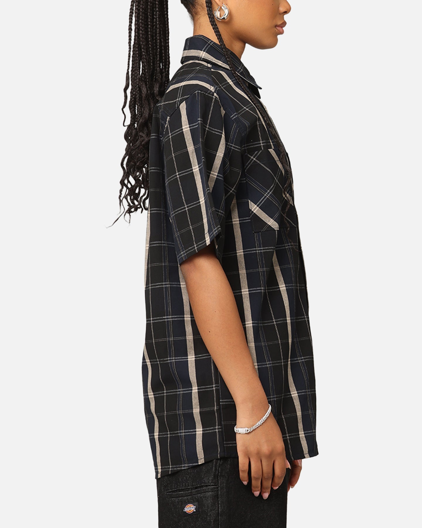 Dickies Best N West Button Up Shirt Black Style001