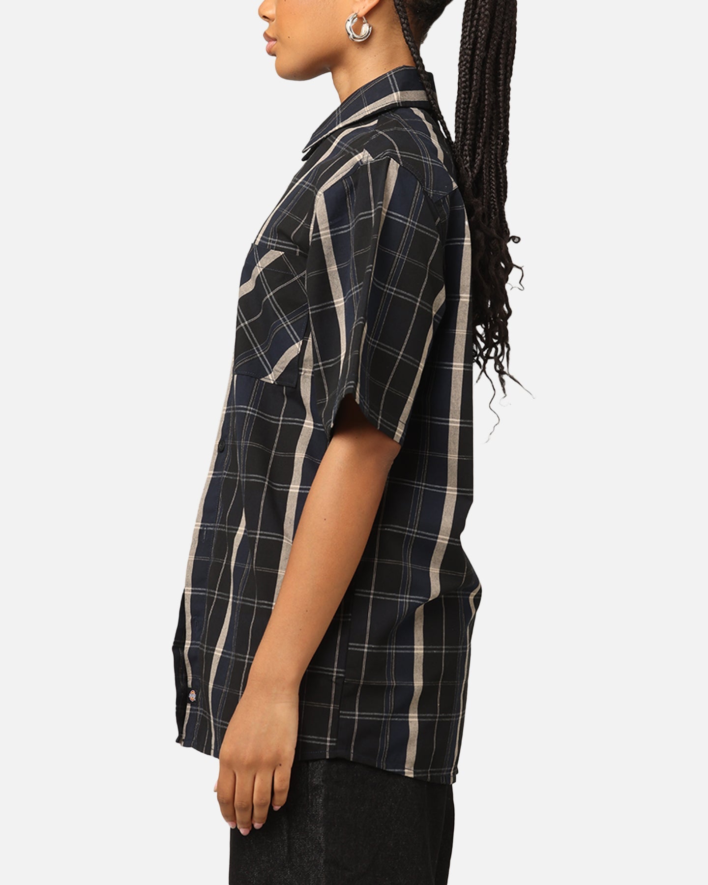 Dickies Best N West Button Up Shirt Black Style001