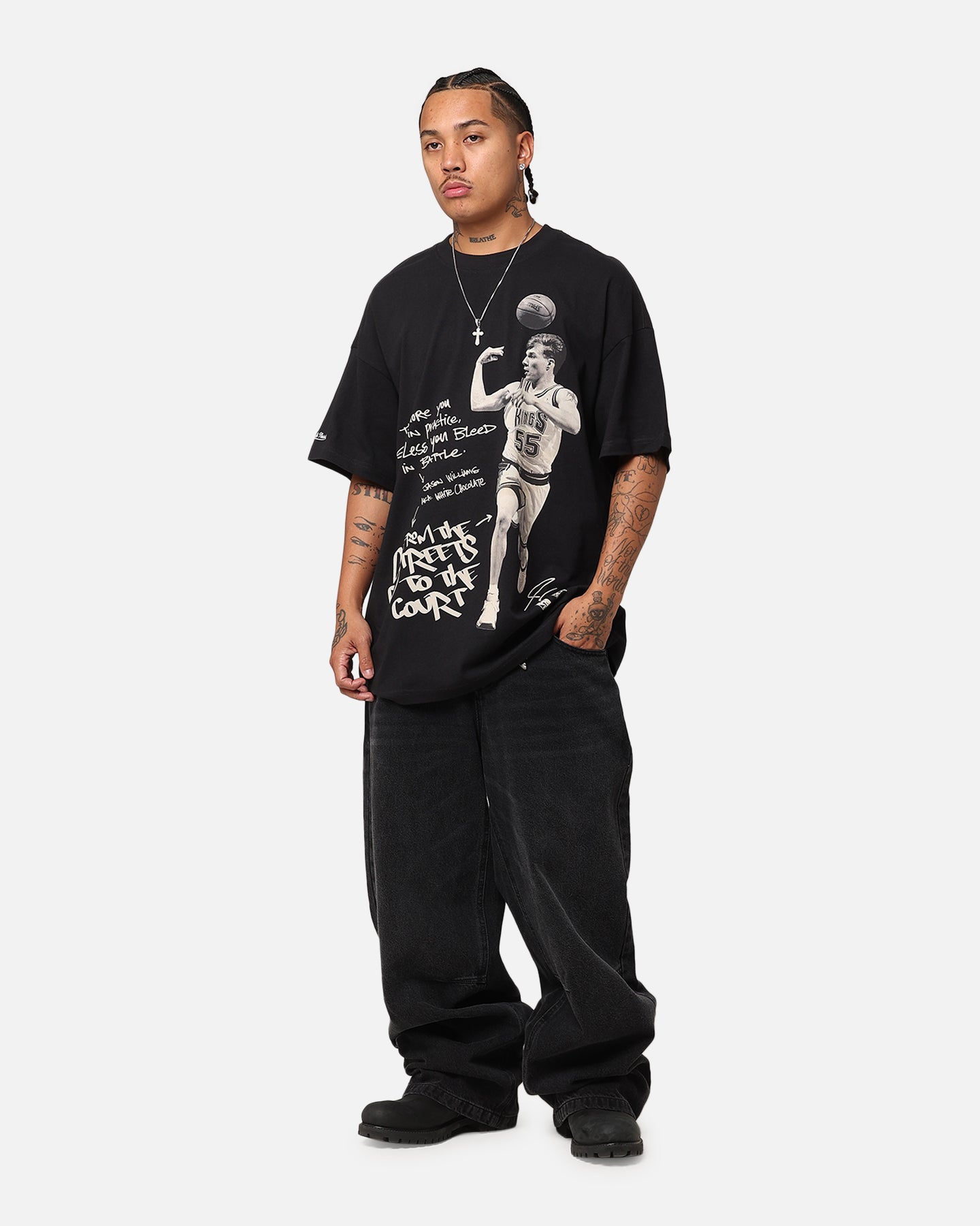 Mitchell & Ness Sacramento Kings Jason Williams Streetball T-Shirt Faded Black