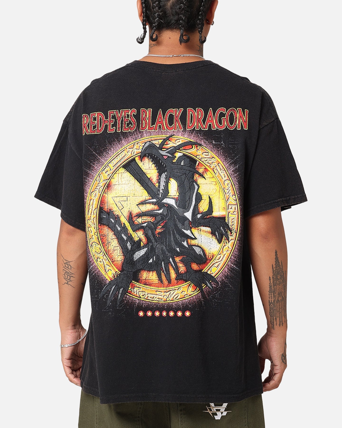 Goat Crew X Yu-Gi-Oh! Red Eyes Vintage T-Shirt Black Wash