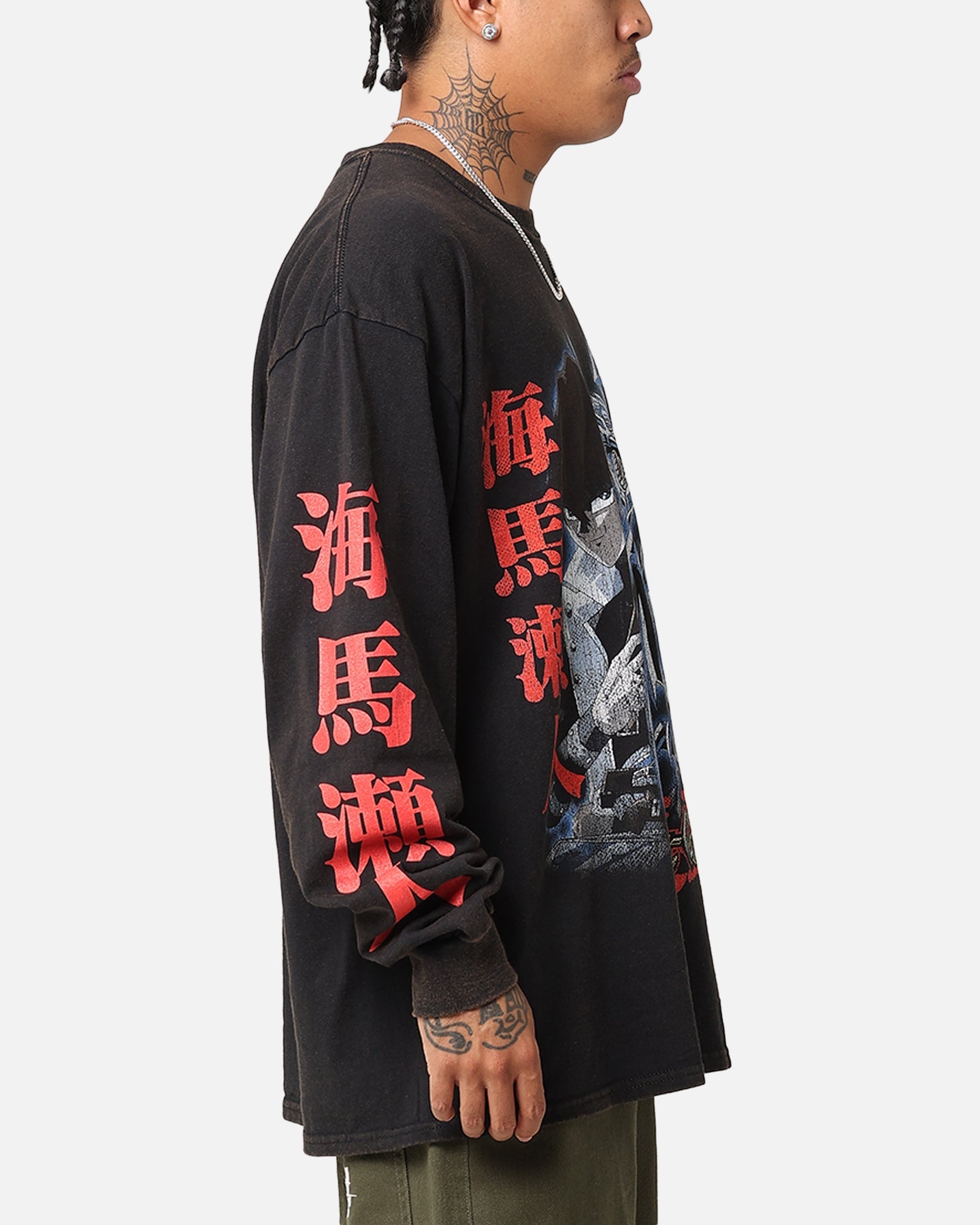 Goat Crew X Yu-Gi-Oh! Seto Kaiba Long Sleeve T-Shirt Black Wash