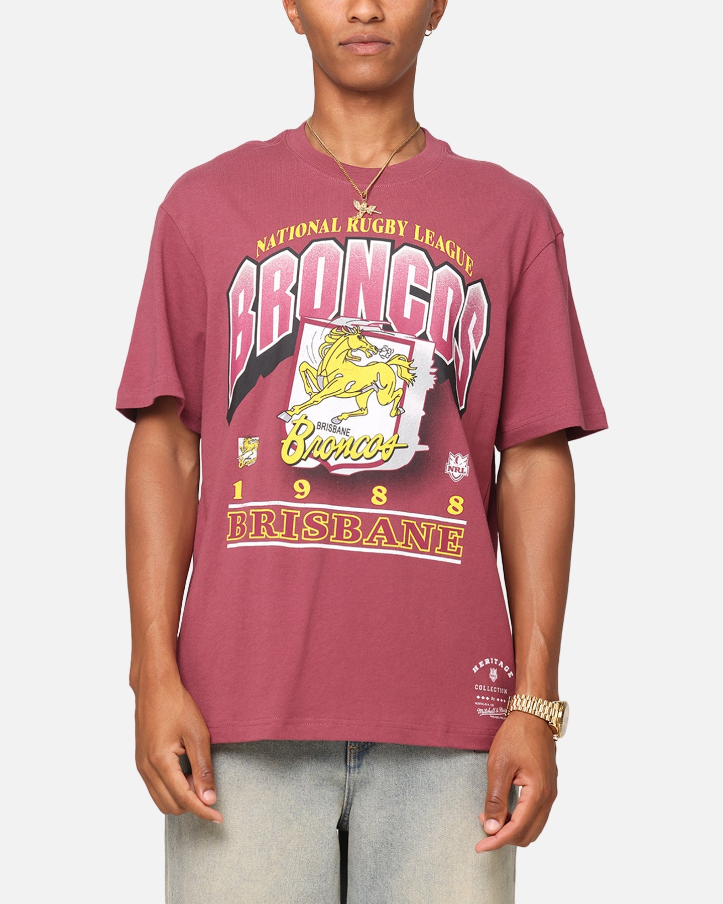 Mitchell & Ness Brisbane Broncos 1988 Crest T-Shirt Maroon
