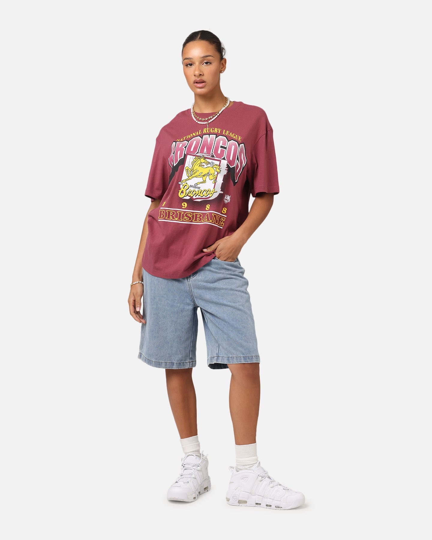 Mitchell & Ness Brisbane Broncos 1988 Crest T-Shirt Maroon Style001